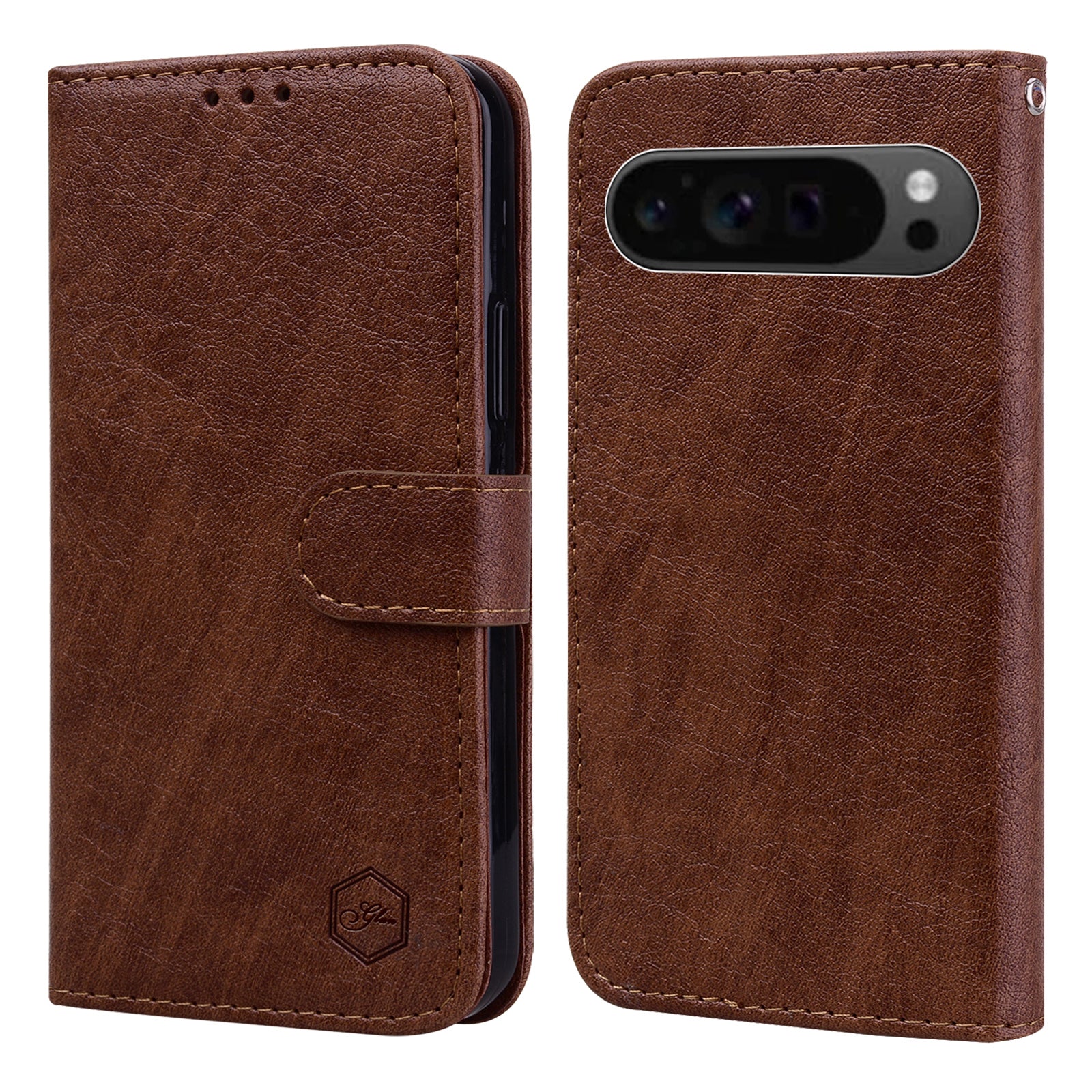 For Google Pixel 9 Case Anti-scratch Solid Color Leather Folio Wallet Phone Cover
