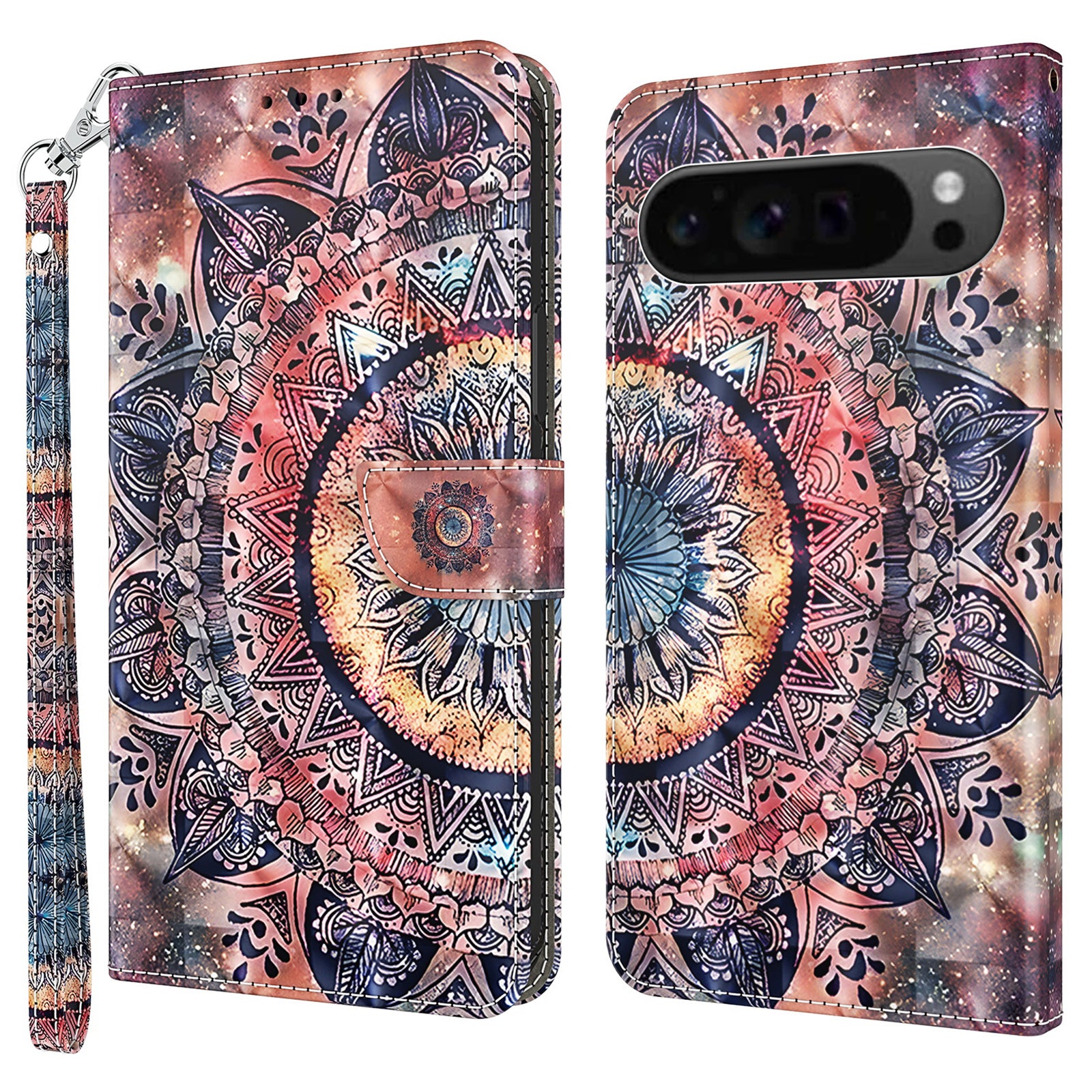 For Google Pixel 9 Case Pattern Printing Phone Leather Cover with Wallet Card Slots