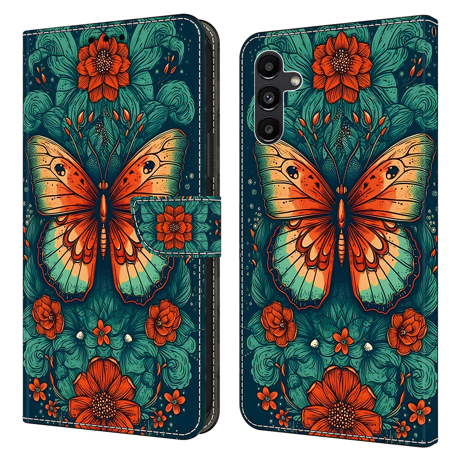 For Samsung Galaxy S24+ Case Pattern PU Leather Wallet Phone Cover with Card Holder