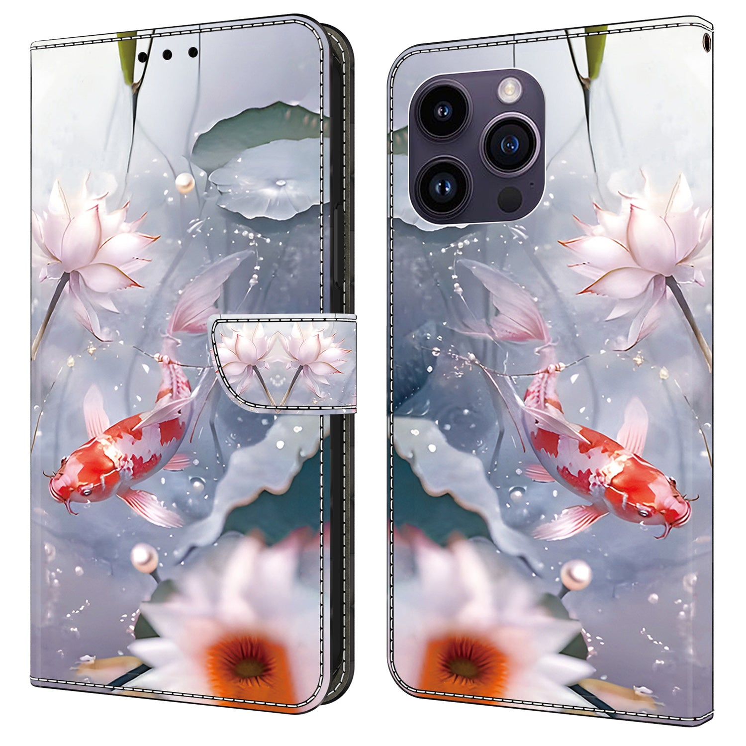 For iPhone 13 Pro Max 6.7 inch Wallet Case Pattern PU Leather Flip Stand Phone Cover