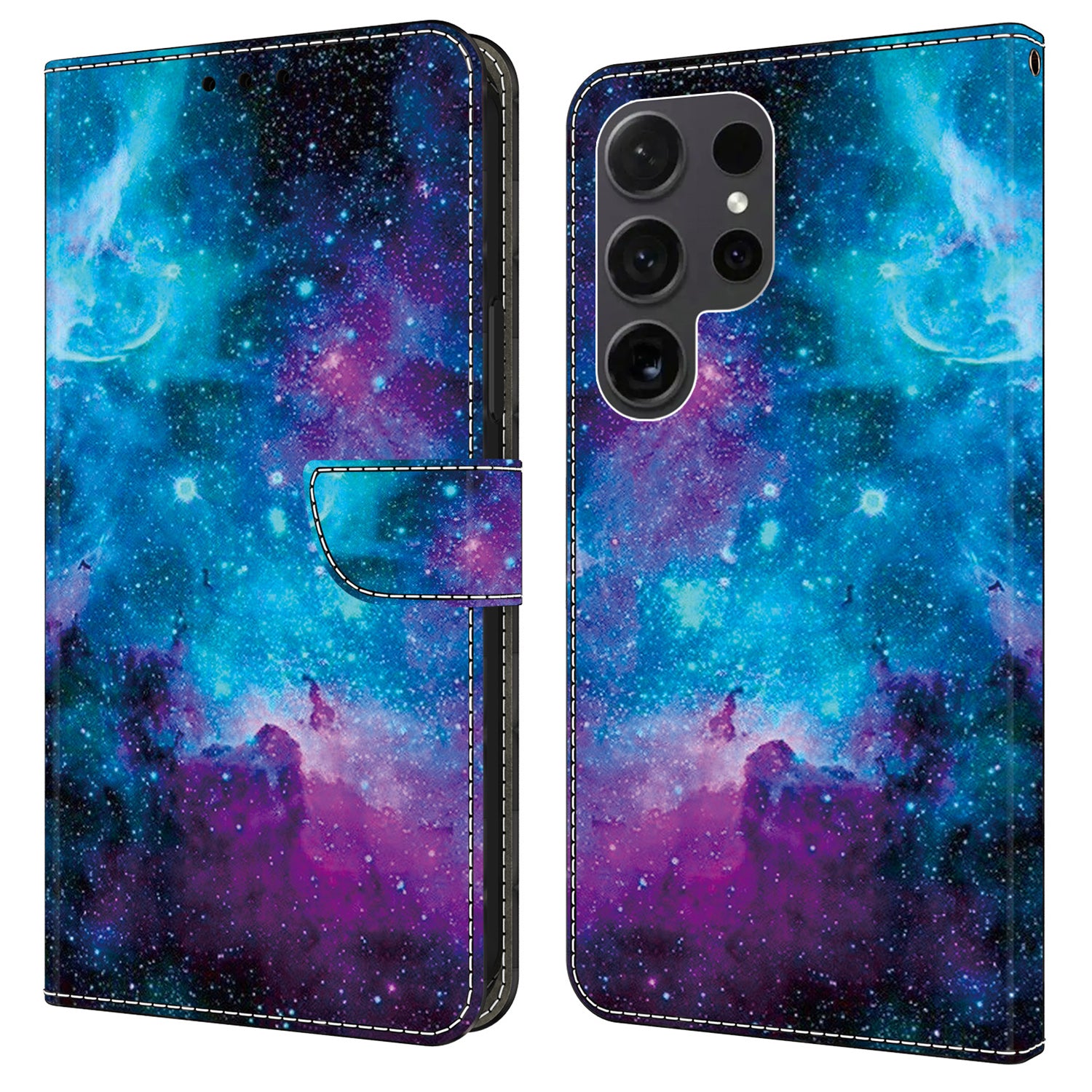 For Samsung Galaxy S23 Ultra Magnetic Case Pattern PU Leather Phone Wallet Cover