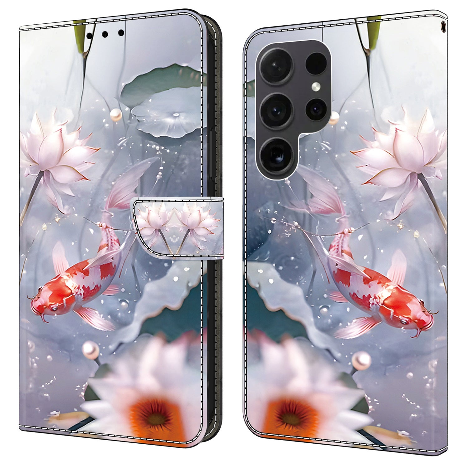 For Samsung Galaxy S23 Ultra Magnetic Case Pattern PU Leather Phone Wallet Cover
