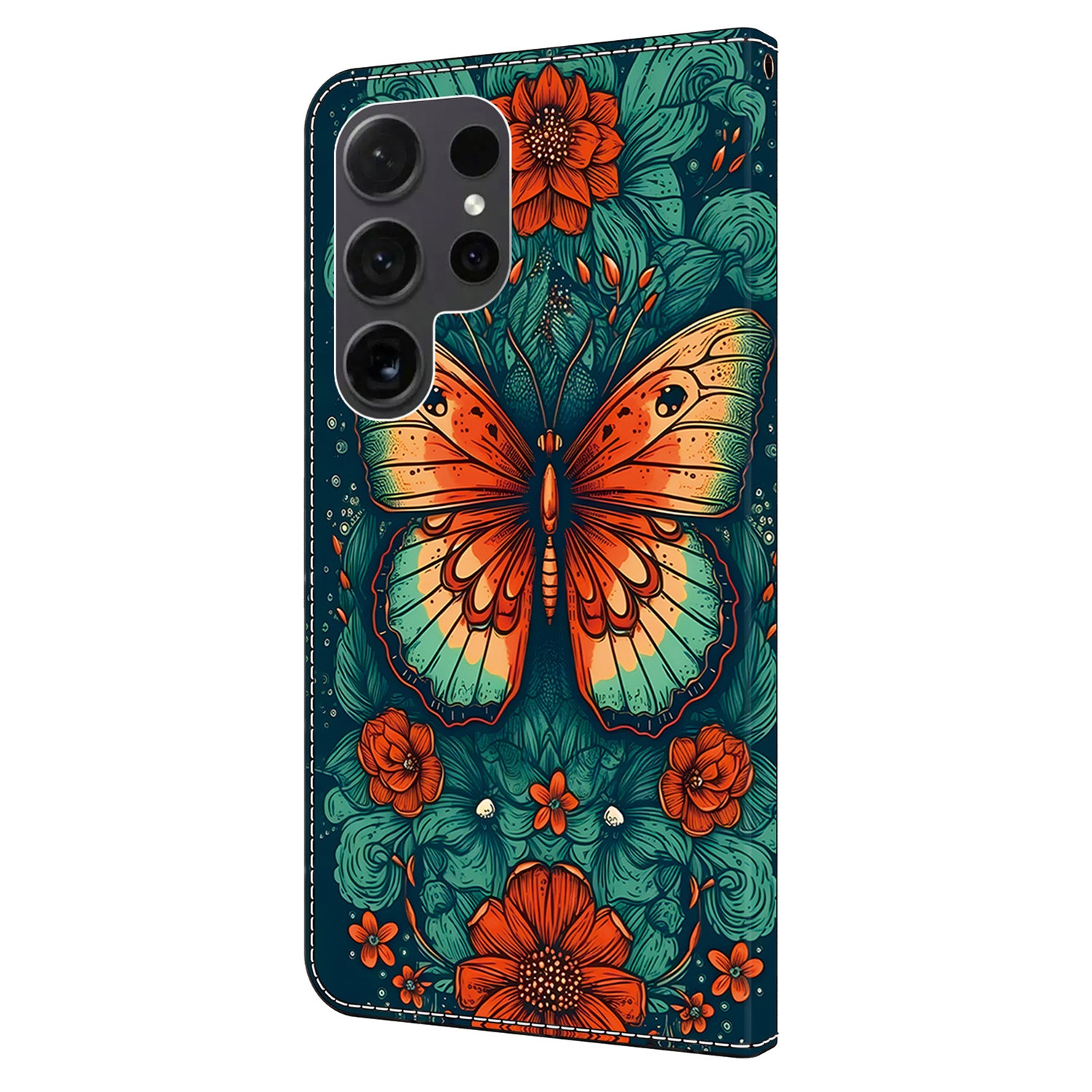 For Samsung Galaxy S24 Ultra Case Pattern PU Leather Full Protection Wallet Phone Cover