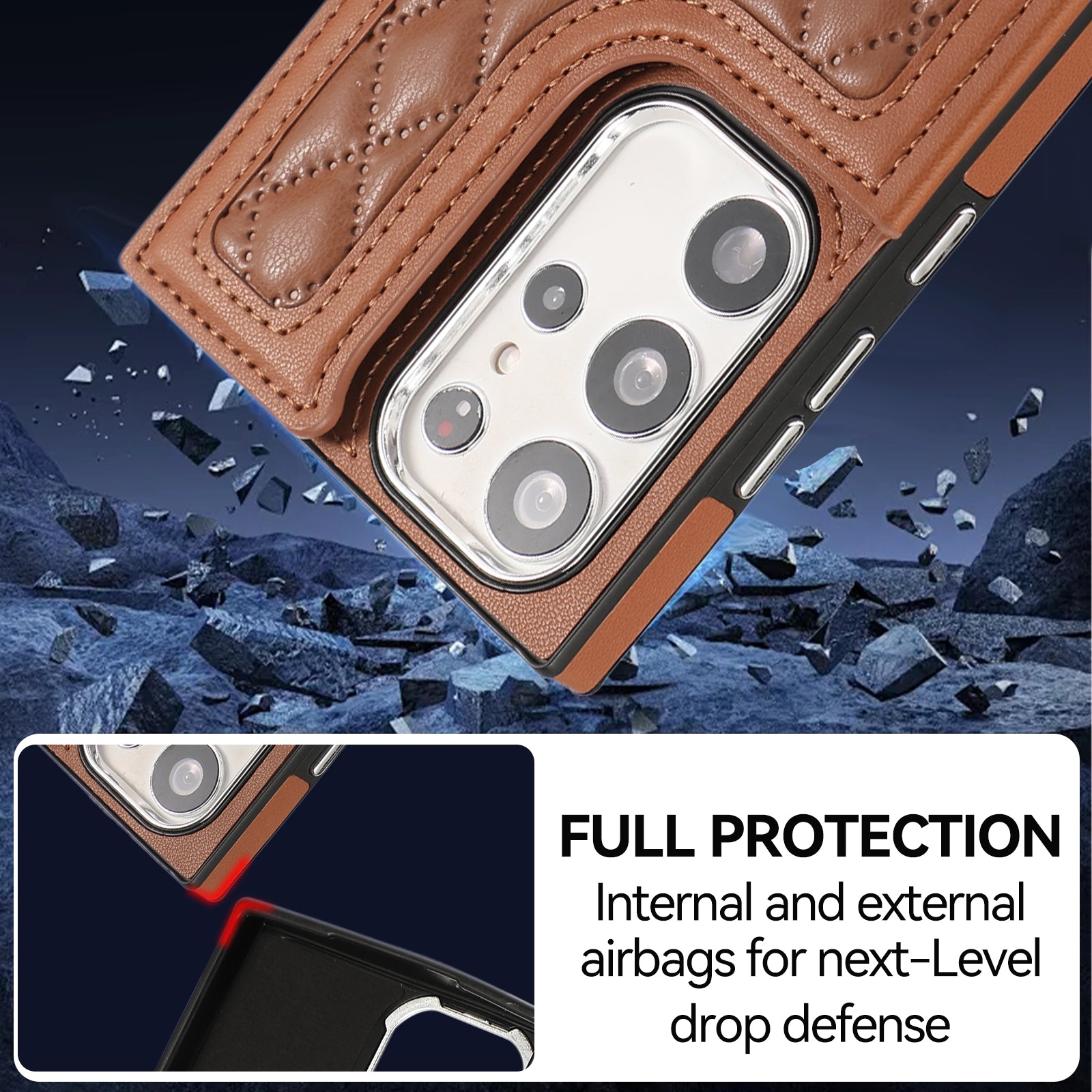 For Samsung Galaxy S24 Ultra Cell Phone Back Cover Pattern Printing Leather Stand