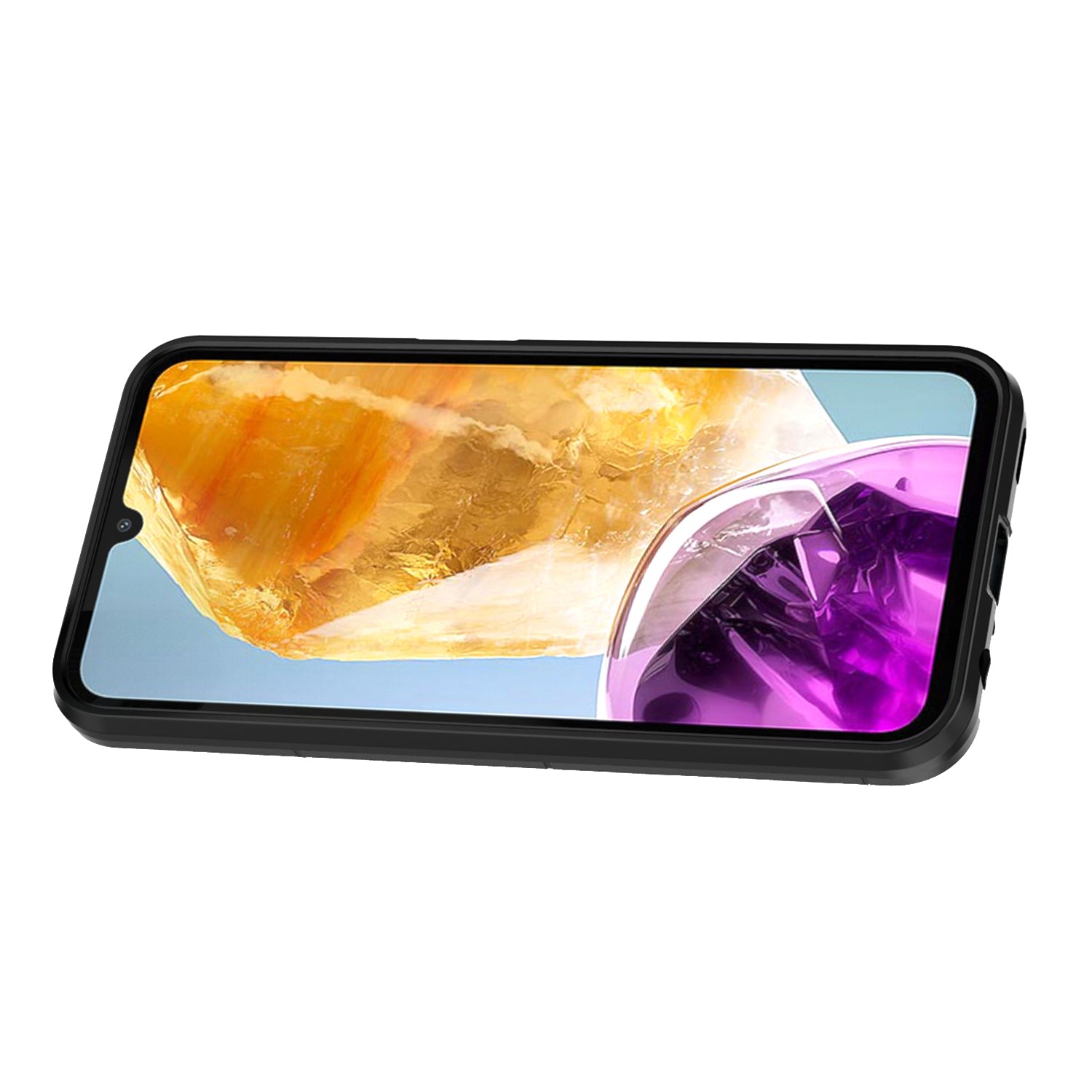 For Samsung Galaxy M15 5G Case with Ring Kickstand PC+TPU Shockproof Protective Phone Cover