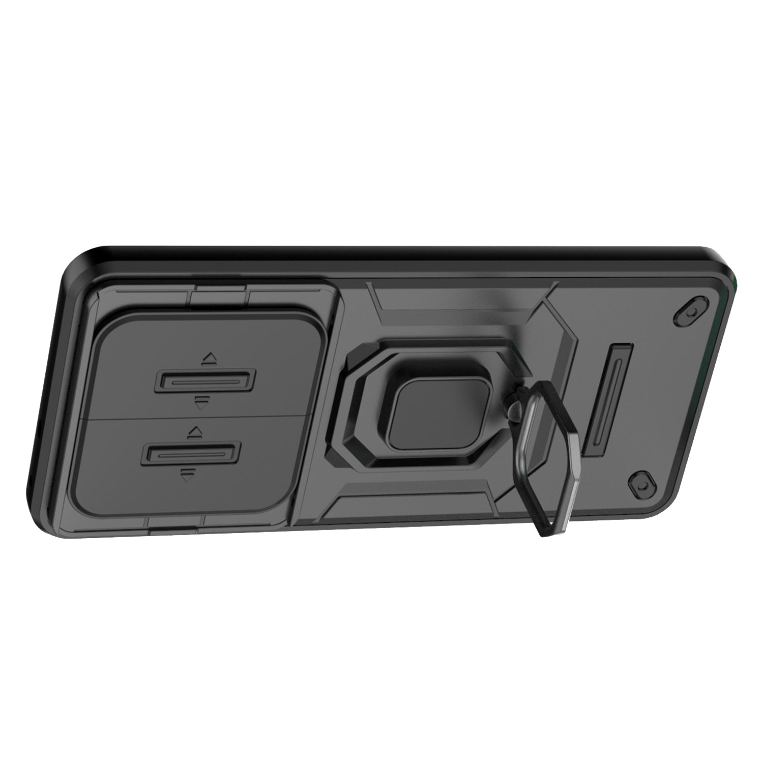 For Realme 12 Case PC+TPU Impact-Resistant Phone Cover with Slide Lens Protection