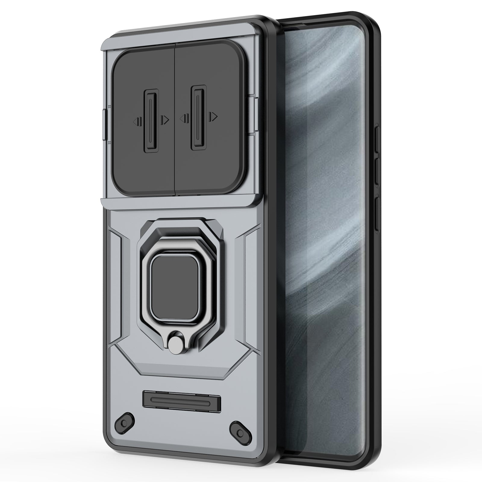 For Realme 12 Pro 5G / 12 Pro+ 5G Case PC+TPU Phone Shell with Slide Lens Cover