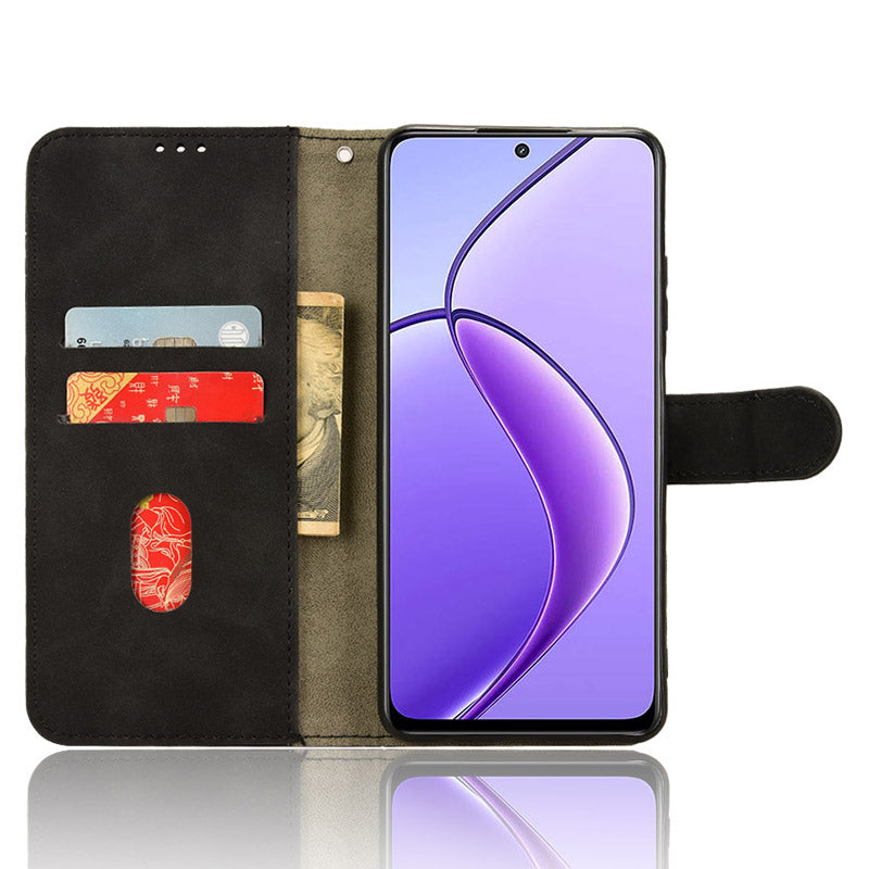 For Realme 12 Leather Wallet Case Skin-Touch Folding Stand Phone Cover