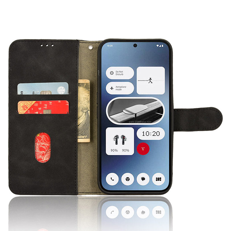 For Nothing Phone (2a) Wallet Case Skin-Touch Folding Stand Leather Phone Cover