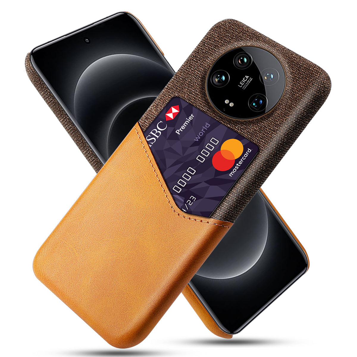 For Xiaomi 14 Ultra Phone Case Card Holder PU Leather+PC Drop-resistant Phone Shell