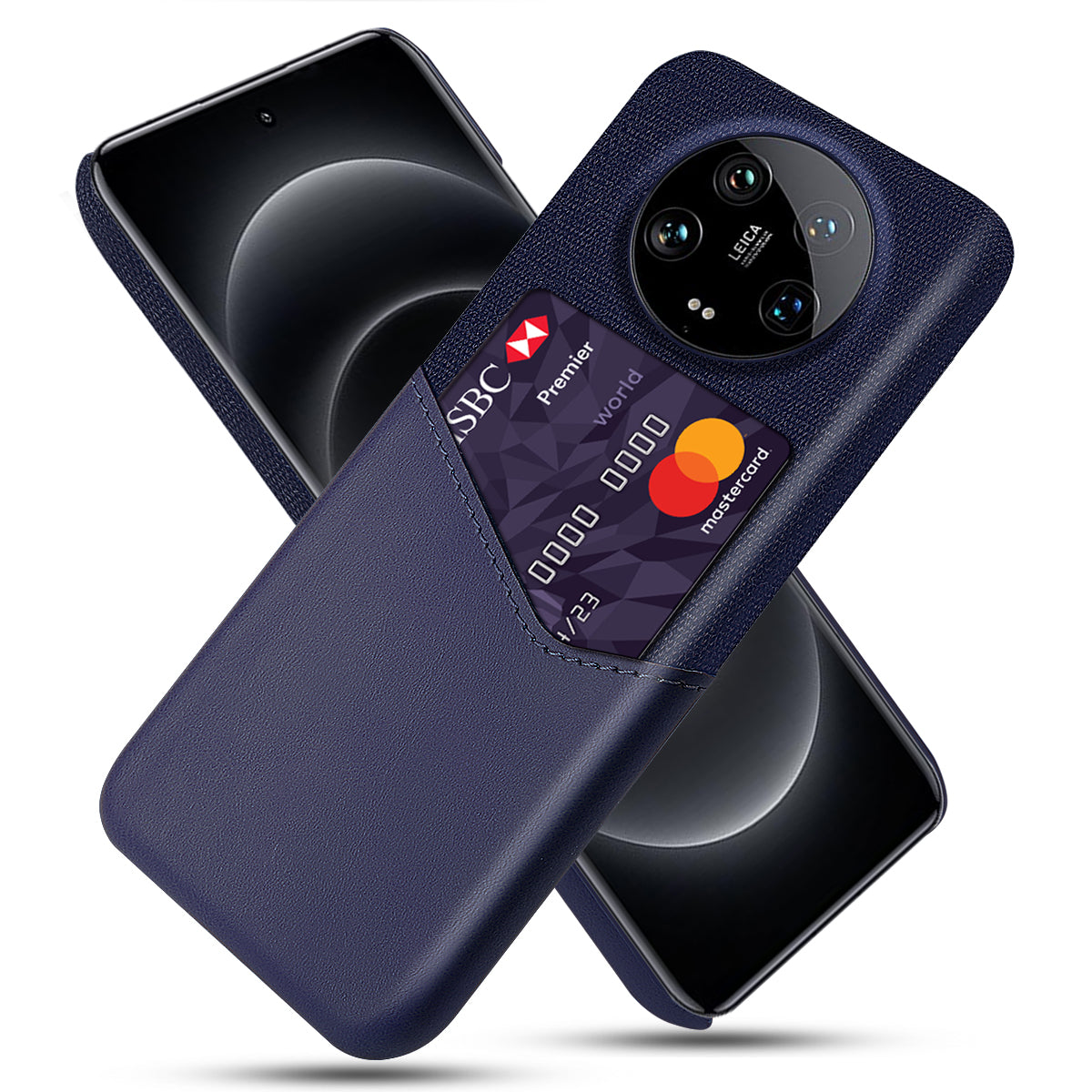 For Xiaomi 14 Ultra Phone Case Card Holder PU Leather+PC Drop-resistant Phone Shell