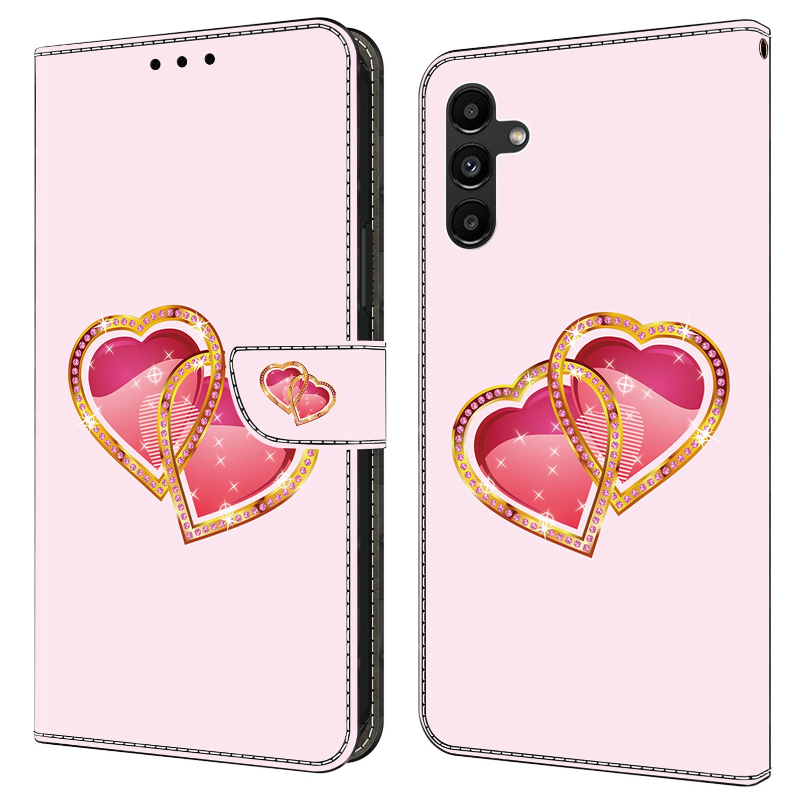 For Samsung Galaxy A24 4G (162.1 x 77.6 x 8.3mm) Case Leather Pattern Magnetic Closure Folio Phone Cover