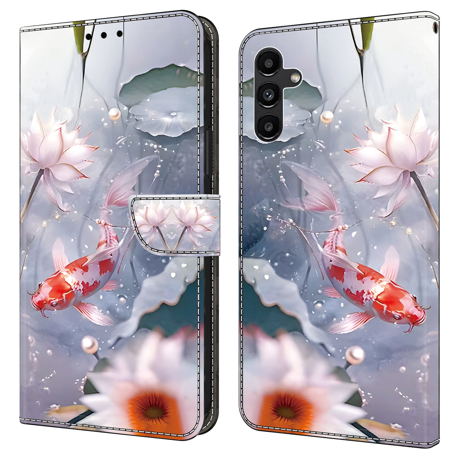 For Samsung Galaxy A34 5G Leather Case Magnetic Pattern Printed Closure Folio Phone Cover