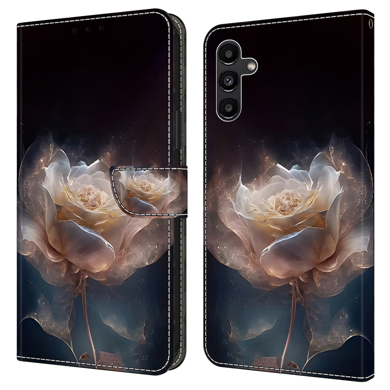 For Samsung Galaxy A34 5G Leather Case Magnetic Pattern Printed Closure Folio Phone Cover