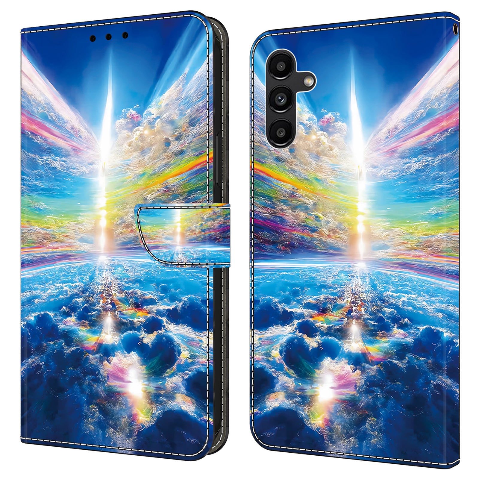 For Samsung Galaxy A34 5G Leather Case Magnetic Pattern Printed Closure Folio Phone Cover