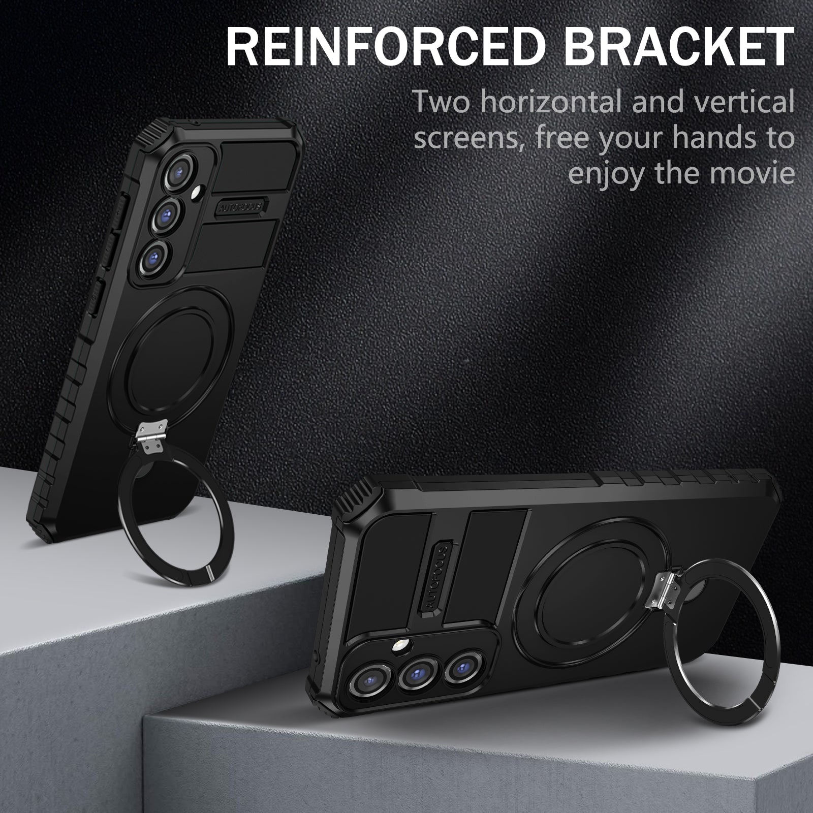 For Samsung Galaxy S23 FE PC+TPU Case Shockproof Kickstand Phone Cover Compatible with MagSafe
