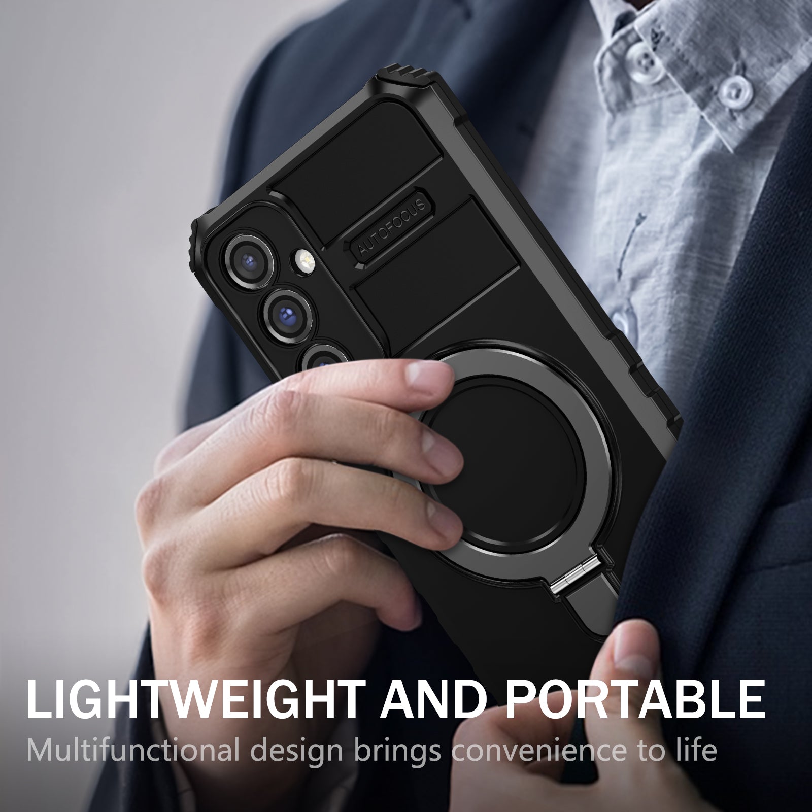 For Samsung Galaxy S23 FE PC+TPU Case Shockproof Kickstand Phone Cover Compatible with MagSafe