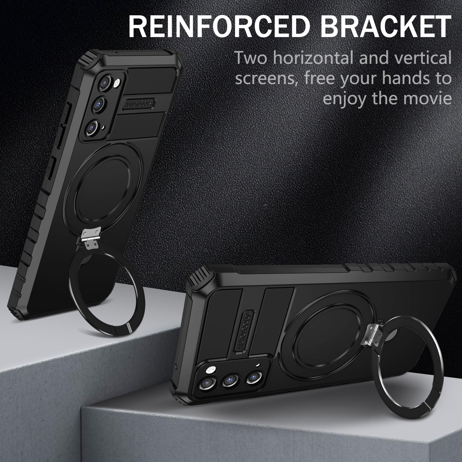 For Samsung Galaxy S20 FE 5G / S20 FE / S20 FE 2022 / S20 Lite Case PC+TPU Magnetic Kickstand Phone Cover