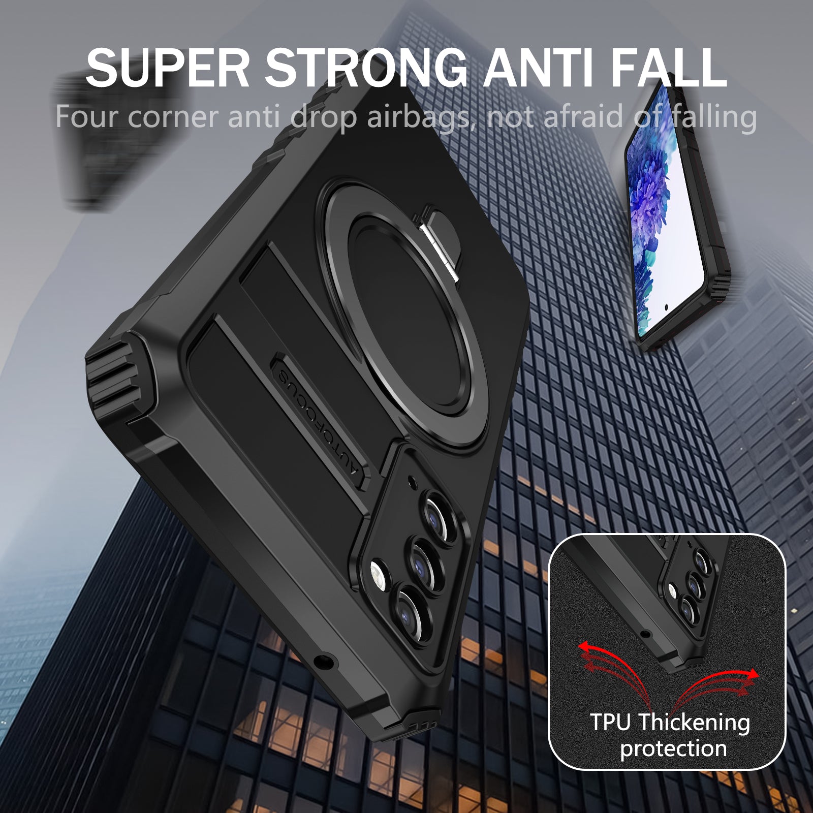 For Samsung Galaxy S20 FE 5G / S20 FE / S20 FE 2022 / S20 Lite Case PC+TPU Magnetic Kickstand Phone Cover