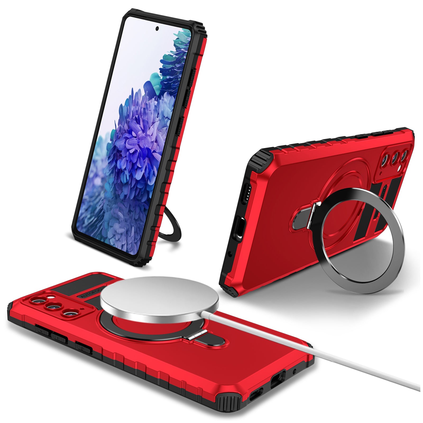 For Samsung Galaxy S20 FE 5G / S20 FE / S20 FE 2022 / S20 Lite Case PC+TPU Magnetic Kickstand Phone Cover