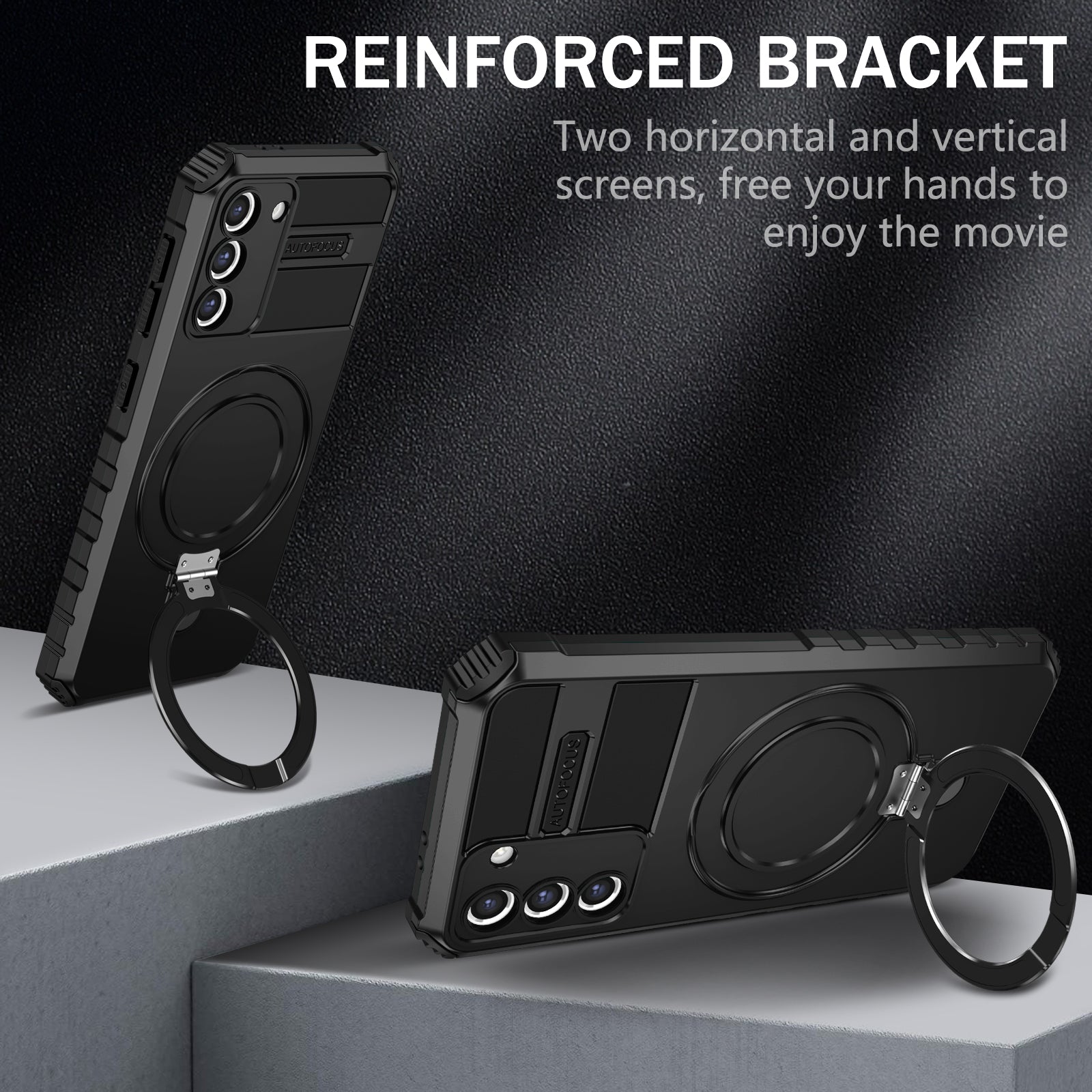For Samsung Galaxy S21+ 5G Shockproof Case Kickstand PC+TPU Phone Cover Compatible with MagSafe