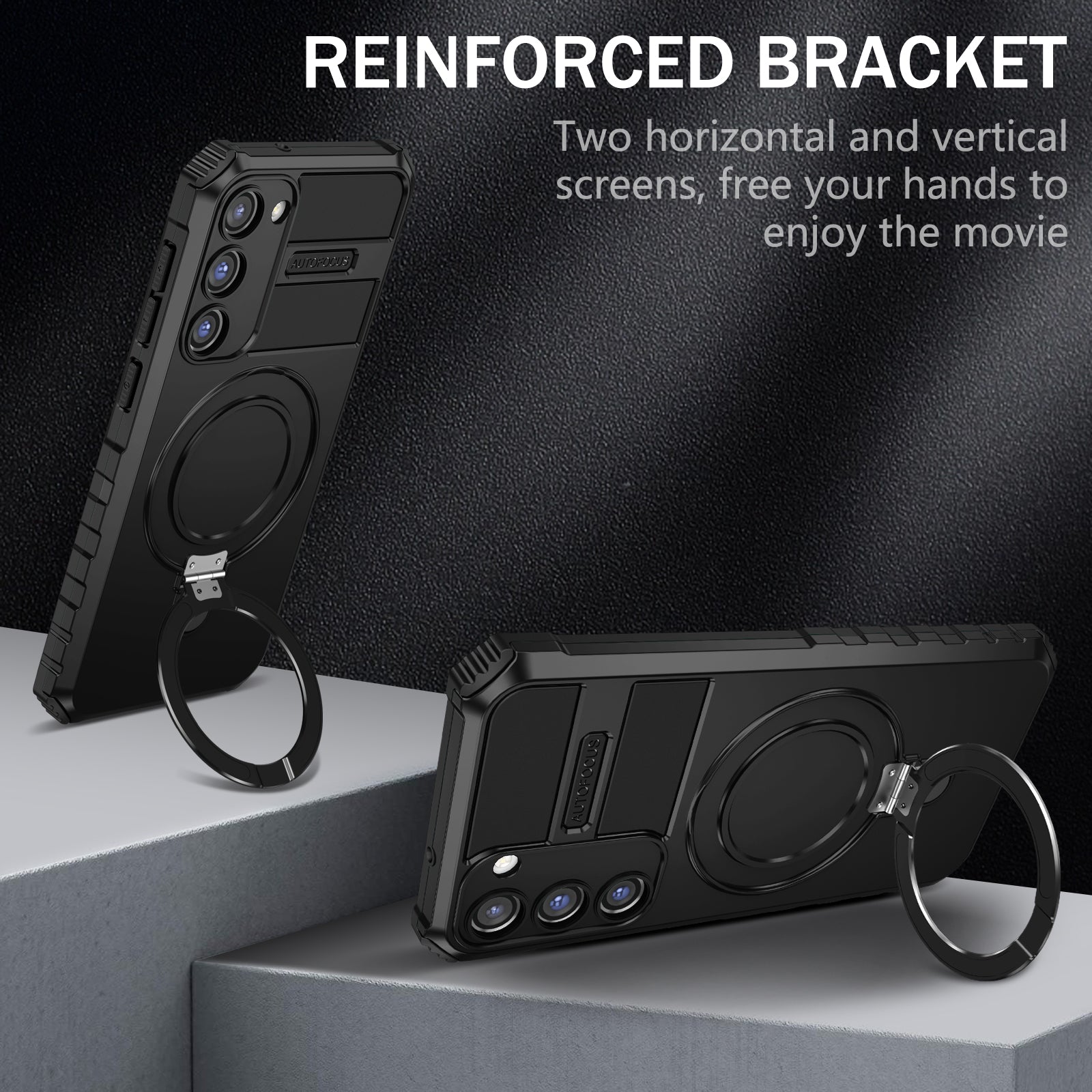 For Samsung Galaxy S23+ Case PC+TPU Kickstand Phone Cover Compatible with MagSafe