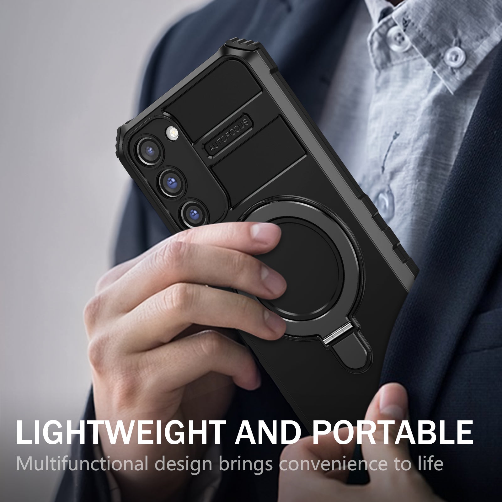 For Samsung Galaxy S23+ Case PC+TPU Kickstand Phone Cover Compatible with MagSafe
