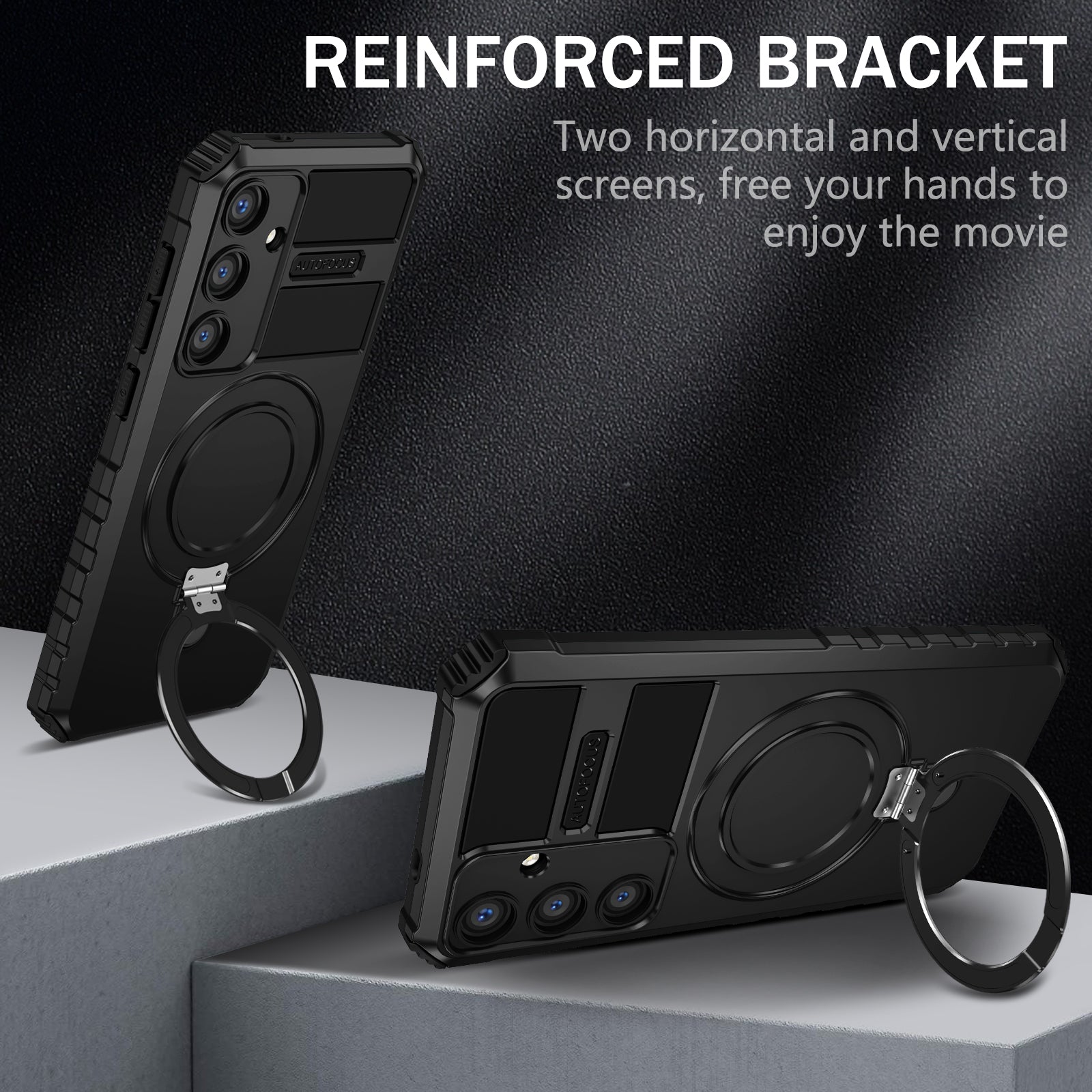 For Samsung Galaxy S24 Shockproof Case PC+TPU Kickstand Phone Case Compatible with MagSafe