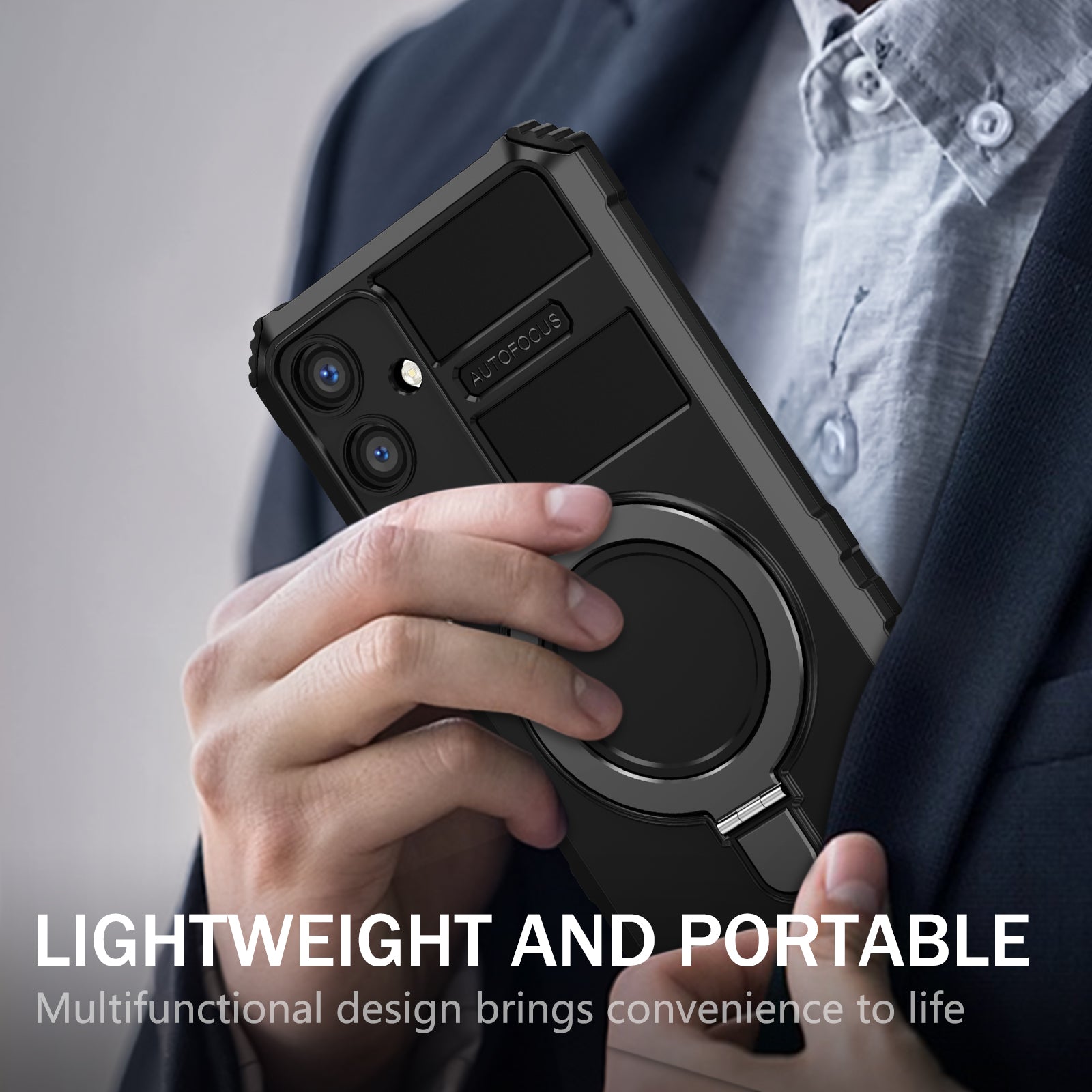 For Samsung Galaxy S24 Shockproof Case PC+TPU Kickstand Phone Case Compatible with MagSafe