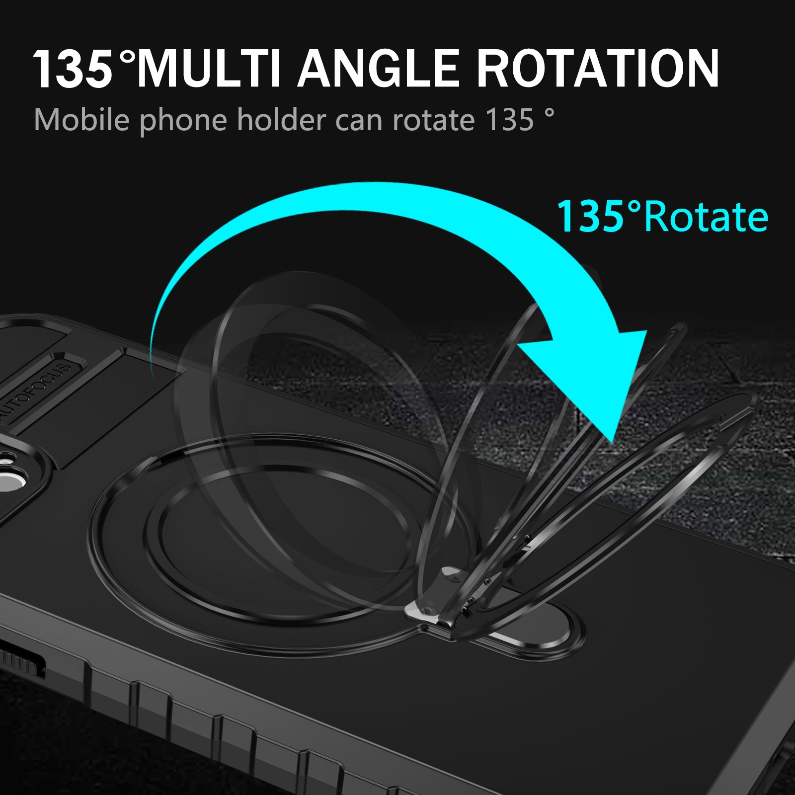 For iPhone 12 Pro Max Case with Magnetic Kickstand PC+TPU Phone Cover
