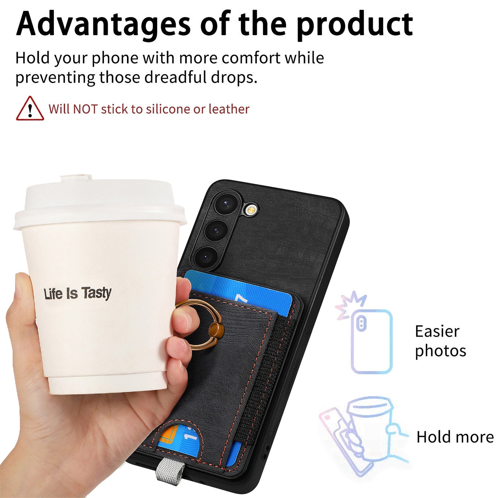 D7 For Samsung Galaxy S23 Case Detachable 2-in-1 Card Holder Leather Back Cover
