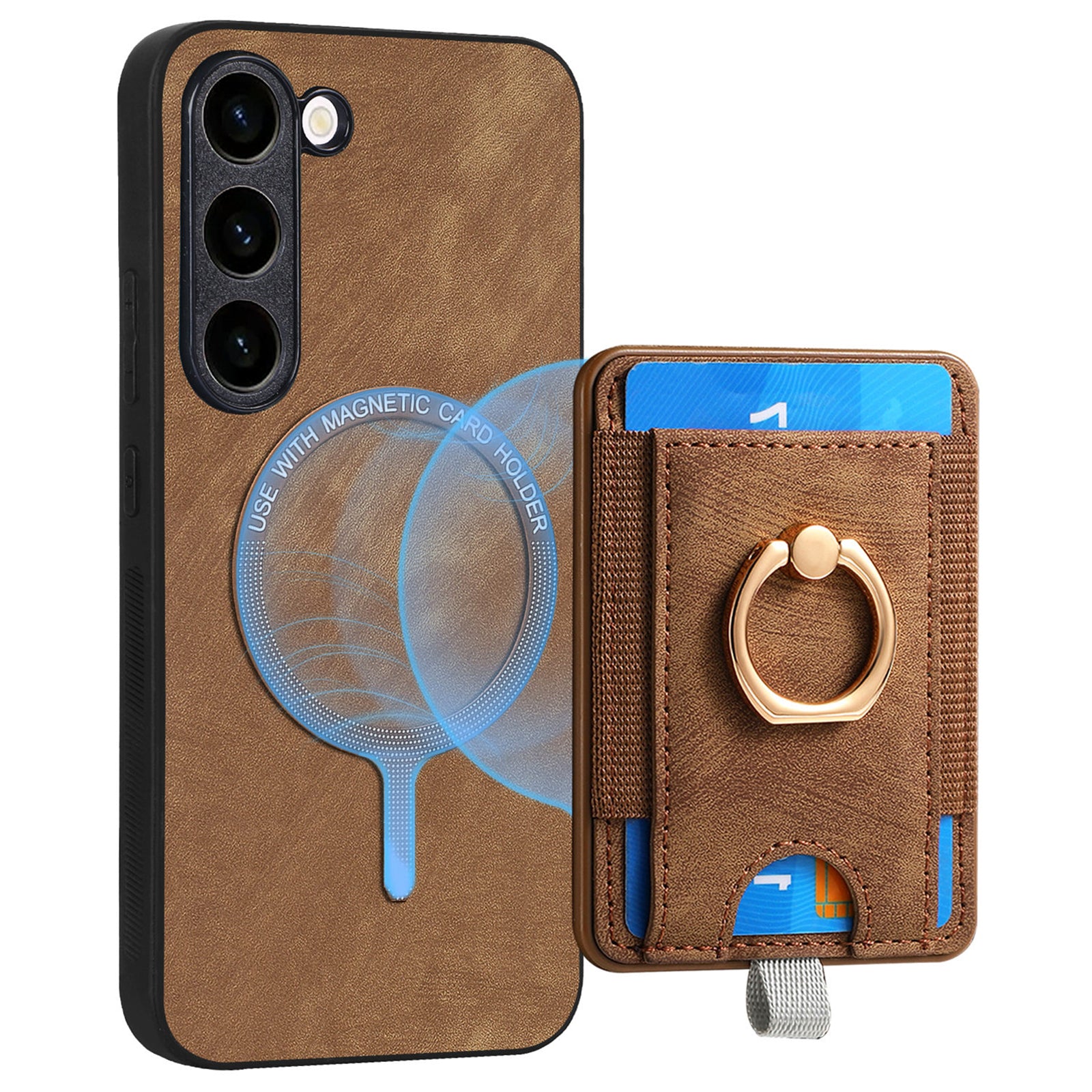 D7 For Samsung Galaxy S23 Case Detachable 2-in-1 Card Holder Leather Back Cover