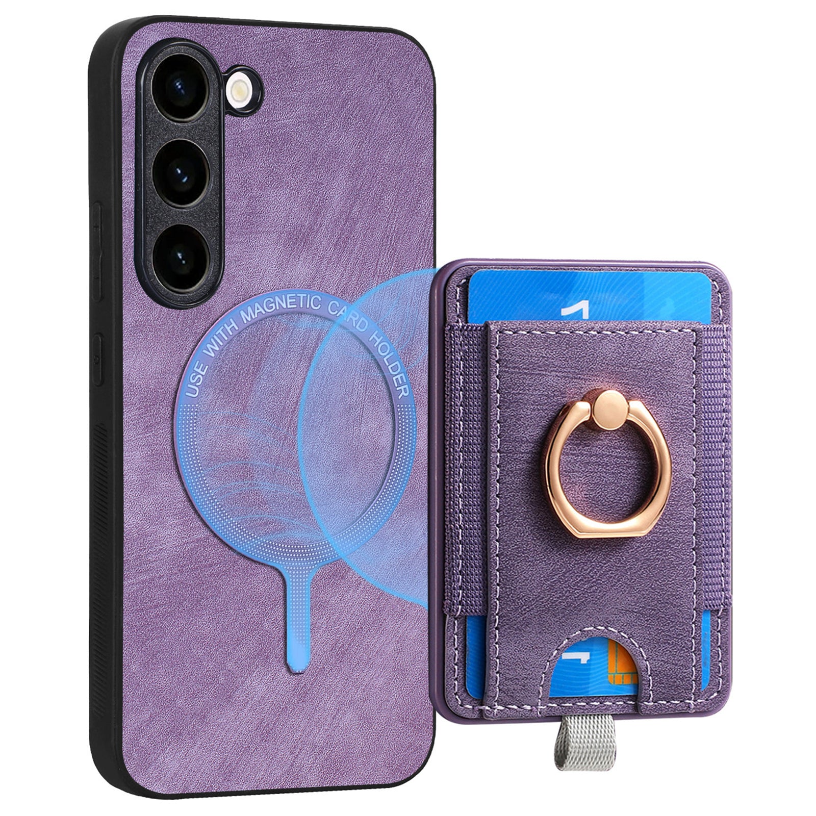 D7 For Samsung Galaxy S23 Case Detachable 2-in-1 Card Holder Leather Back Cover