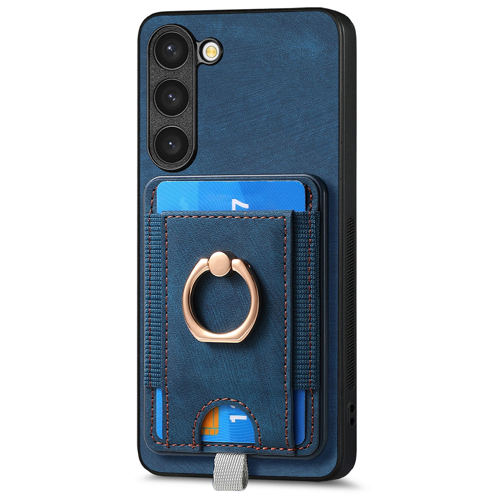 D7 For Samsung Galaxy S23+ Case Detachable Card Slot Magnetic Phone Cover with Kickstand