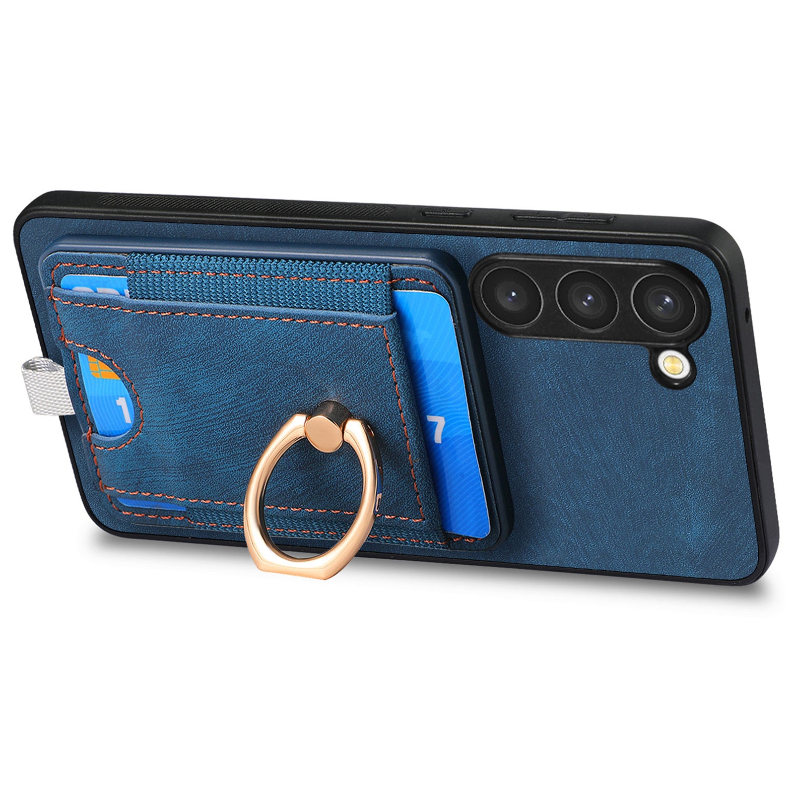 D7 For Samsung Galaxy S23+ Case Detachable Card Slot Magnetic Phone Cover with Kickstand