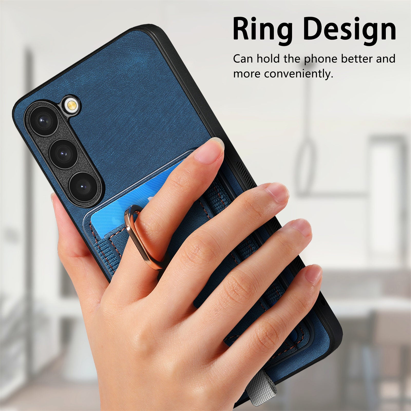 D7 For Samsung Galaxy S23+ Case Detachable Card Slot Magnetic Phone Cover with Kickstand