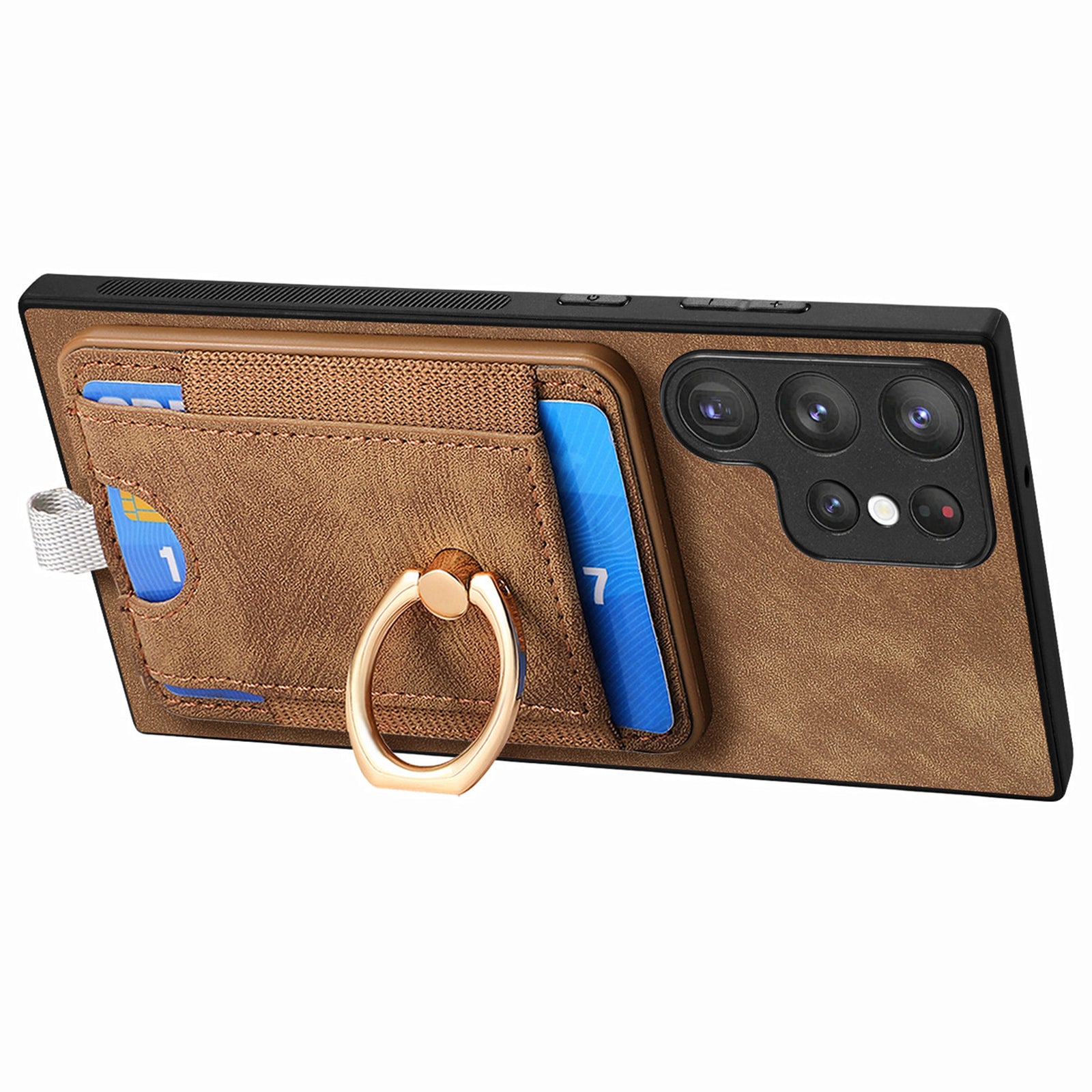 D7 For Samsung Galaxy S23 Ultra Case Magnetic Detachable 2-in-1 Card Holder Retro Phone Cover
