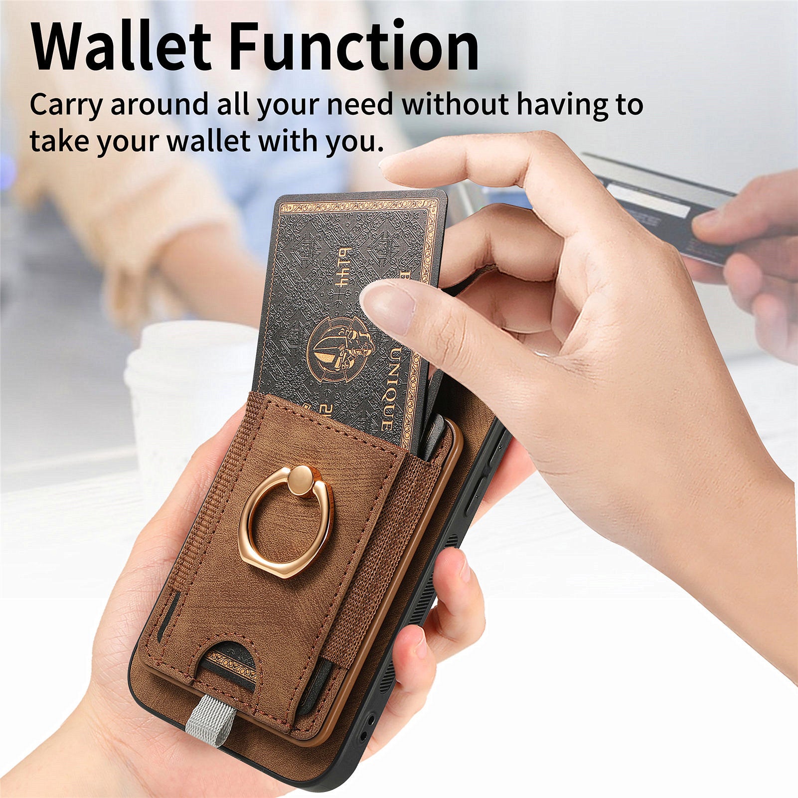 D7 For Samsung Galaxy S23 Ultra Case Magnetic Detachable 2-in-1 Card Holder Retro Phone Cover