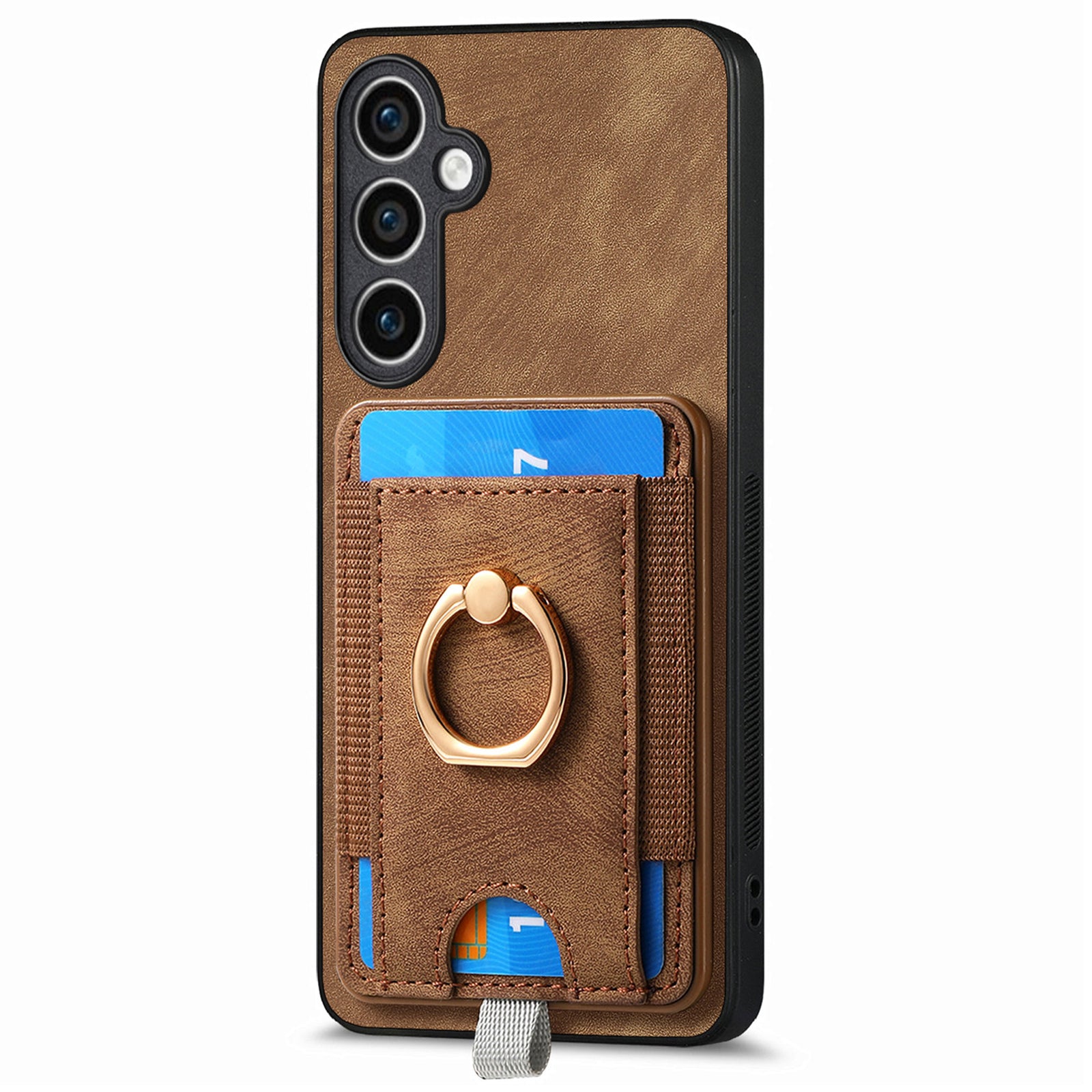 D7 For Samsung Galaxy S23 FE Case Leather+TPU Phone Cover with Kickstand Detachable Card Slot