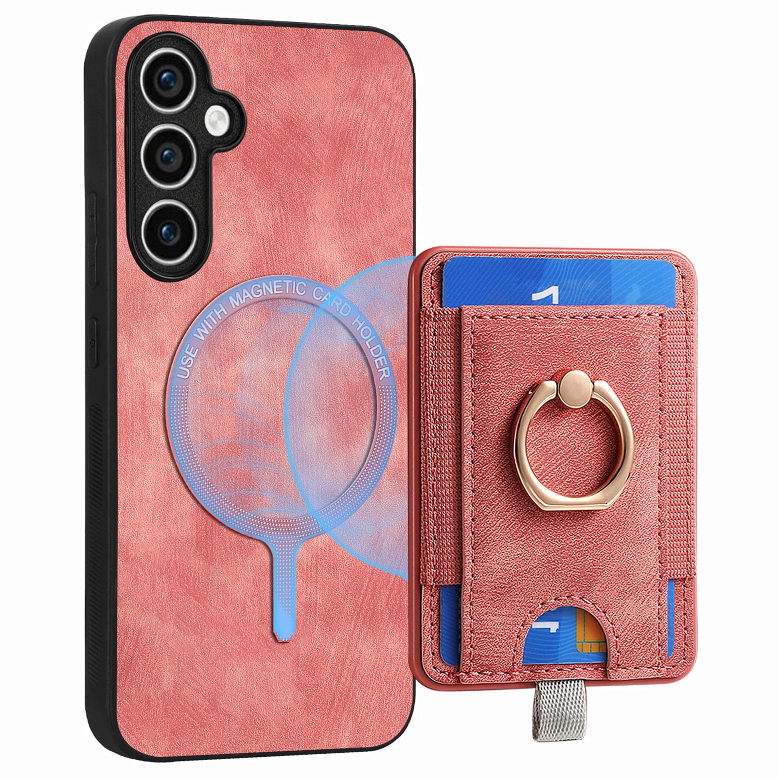 D7 For Samsung Galaxy S23 FE Case Leather+TPU Phone Cover with Kickstand Detachable Card Slot