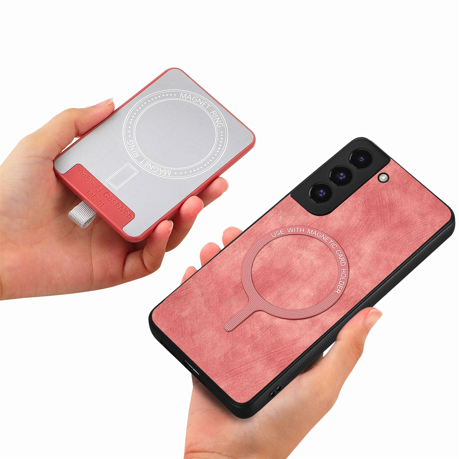 D7 For Samsung Galaxy S22+ 5G Case Detachable 2-in-1 Card Holder Kickstand Phone Cover