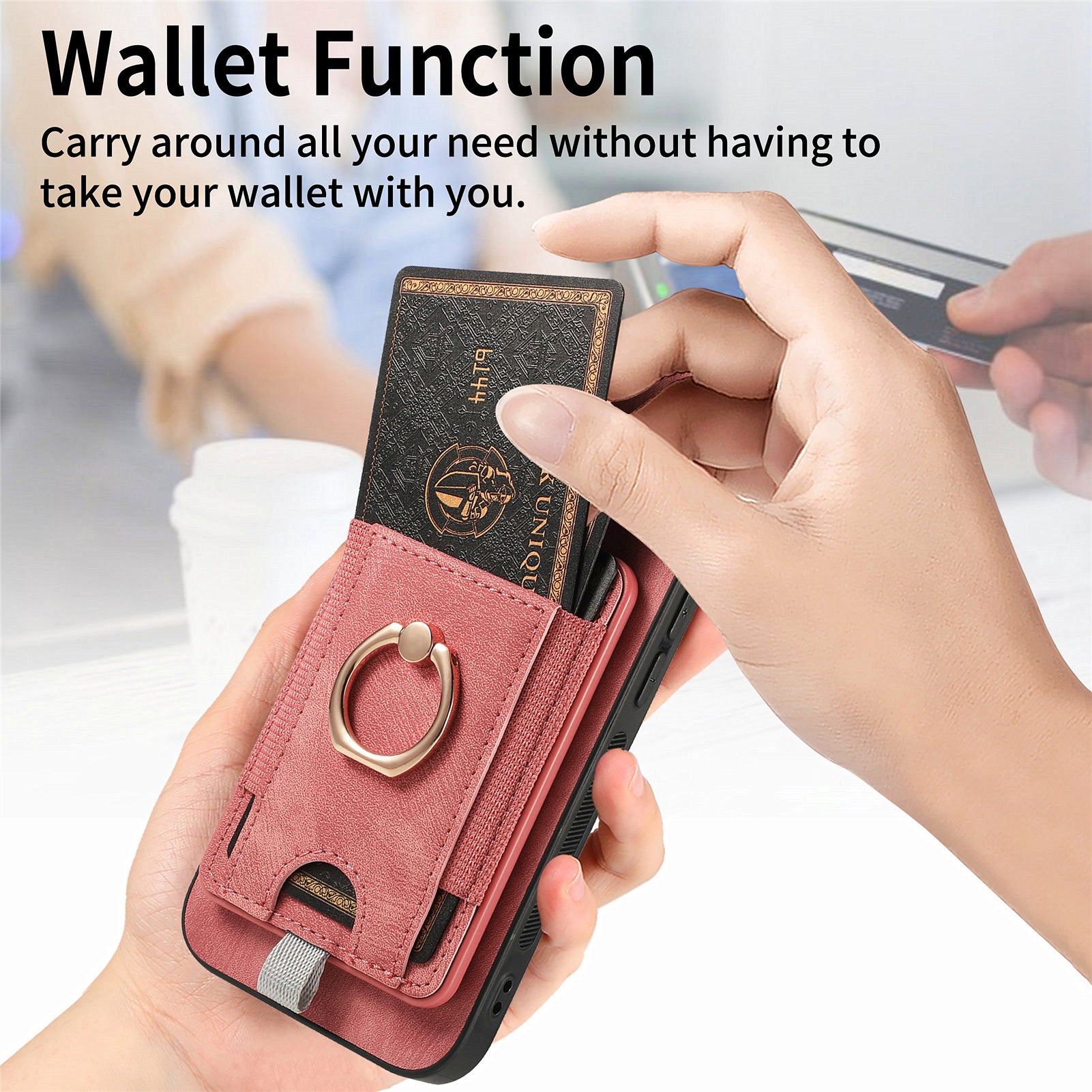 D7 For Samsung Galaxy S22+ 5G Case Detachable 2-in-1 Card Holder Kickstand Phone Cover