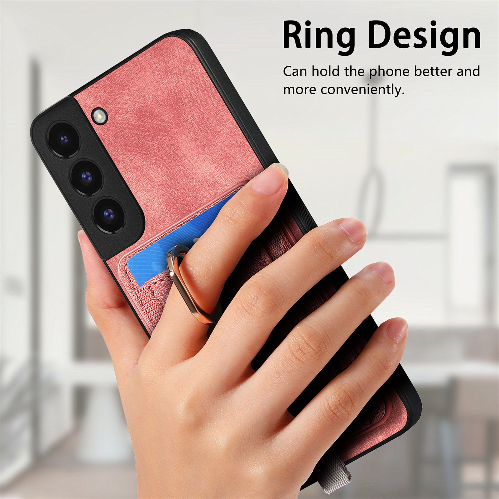 D7 For Samsung Galaxy S22+ 5G Case Detachable 2-in-1 Card Holder Kickstand Phone Cover