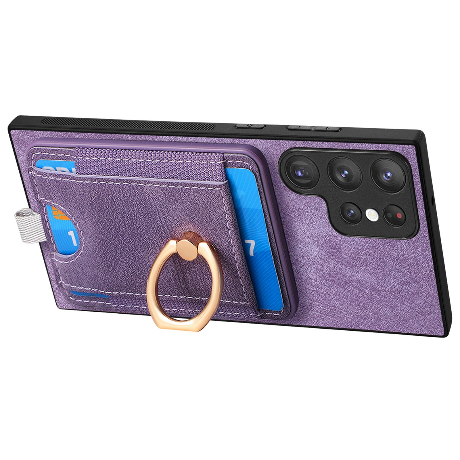 D7 For Samsung Galaxy S22 Ultra 5G Kickstand Case Detachable Magnetic Phone Cover with Card Slot