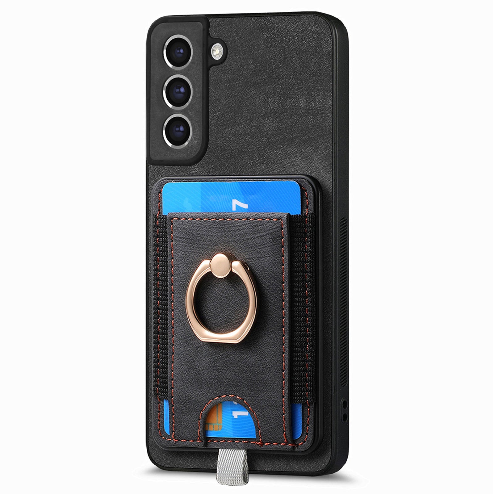 D7 For Samsung Galaxy S21 FE 5G Case Retro Leather+TPU Phone Cover with Detachable Card Holder