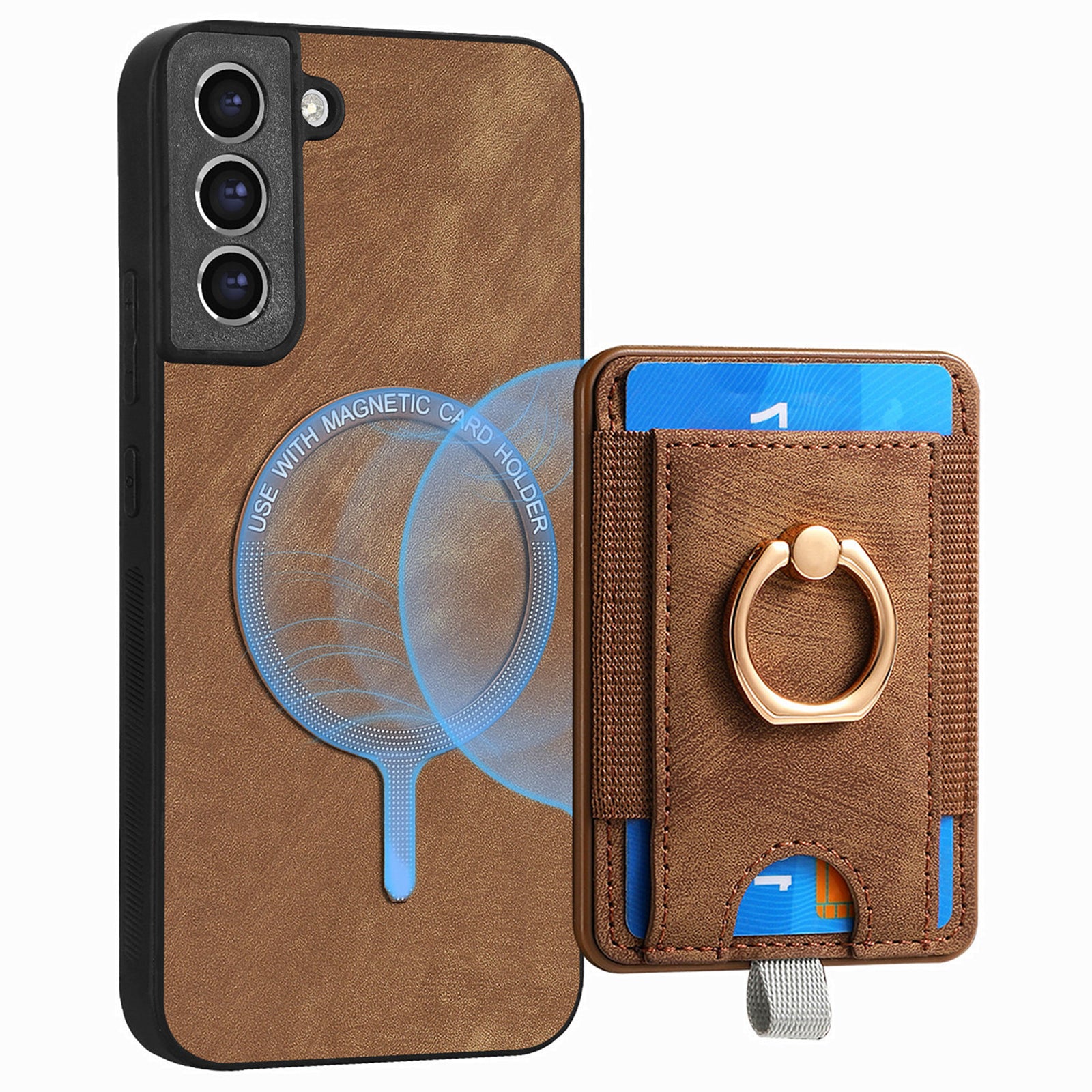 D7 For Samsung Galaxy S21 FE 5G Case Retro Leather+TPU Phone Cover with Detachable Card Holder