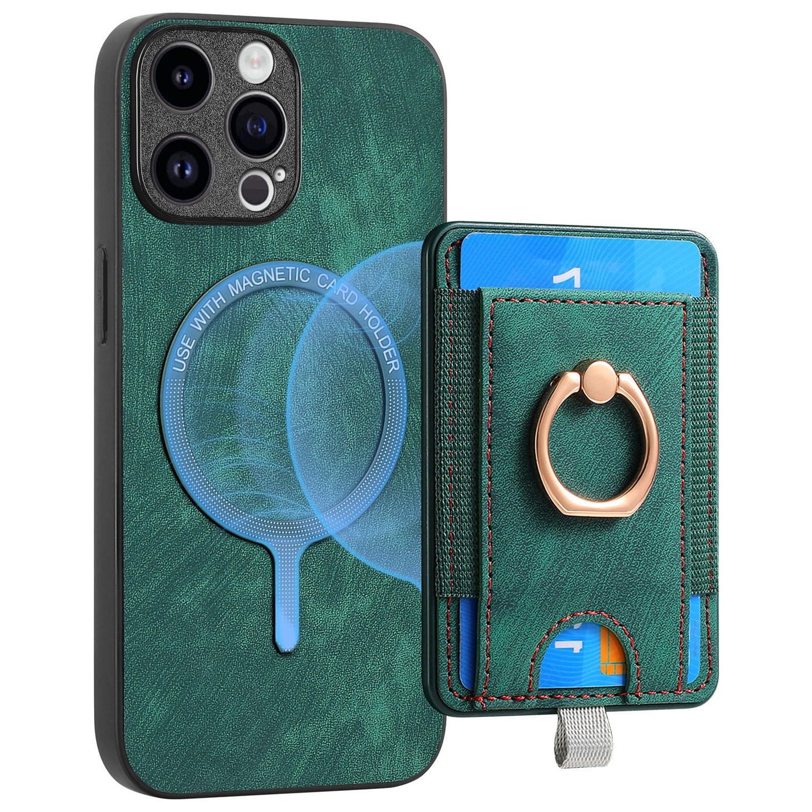D7 For iPhone 13 Pro Case Detachable Magnetic Card Slot Kickstand Phone Case