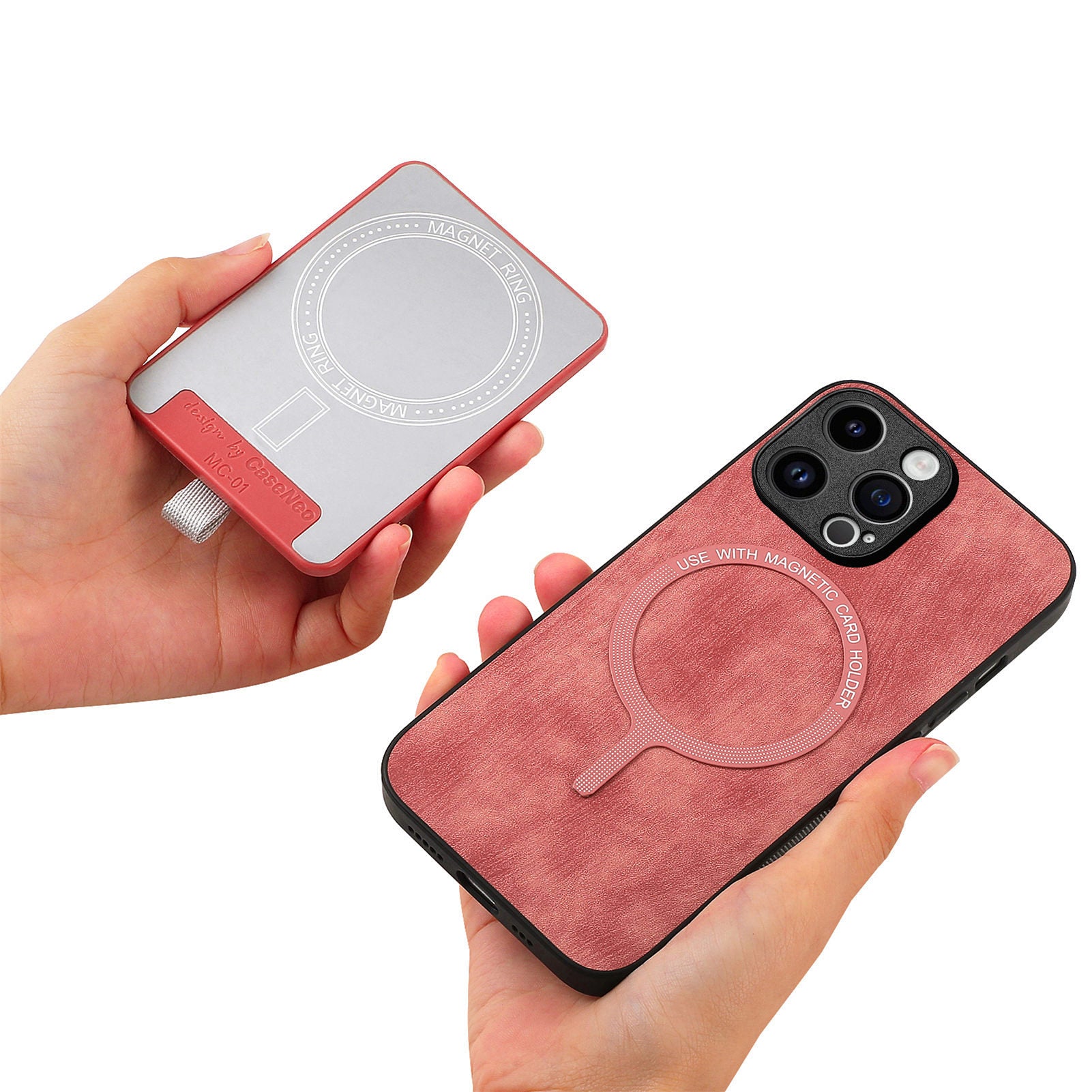 D7 For iPhone 13 Pro Max Kickstand Case Detachable Magnetic Card Slot Phone Cover