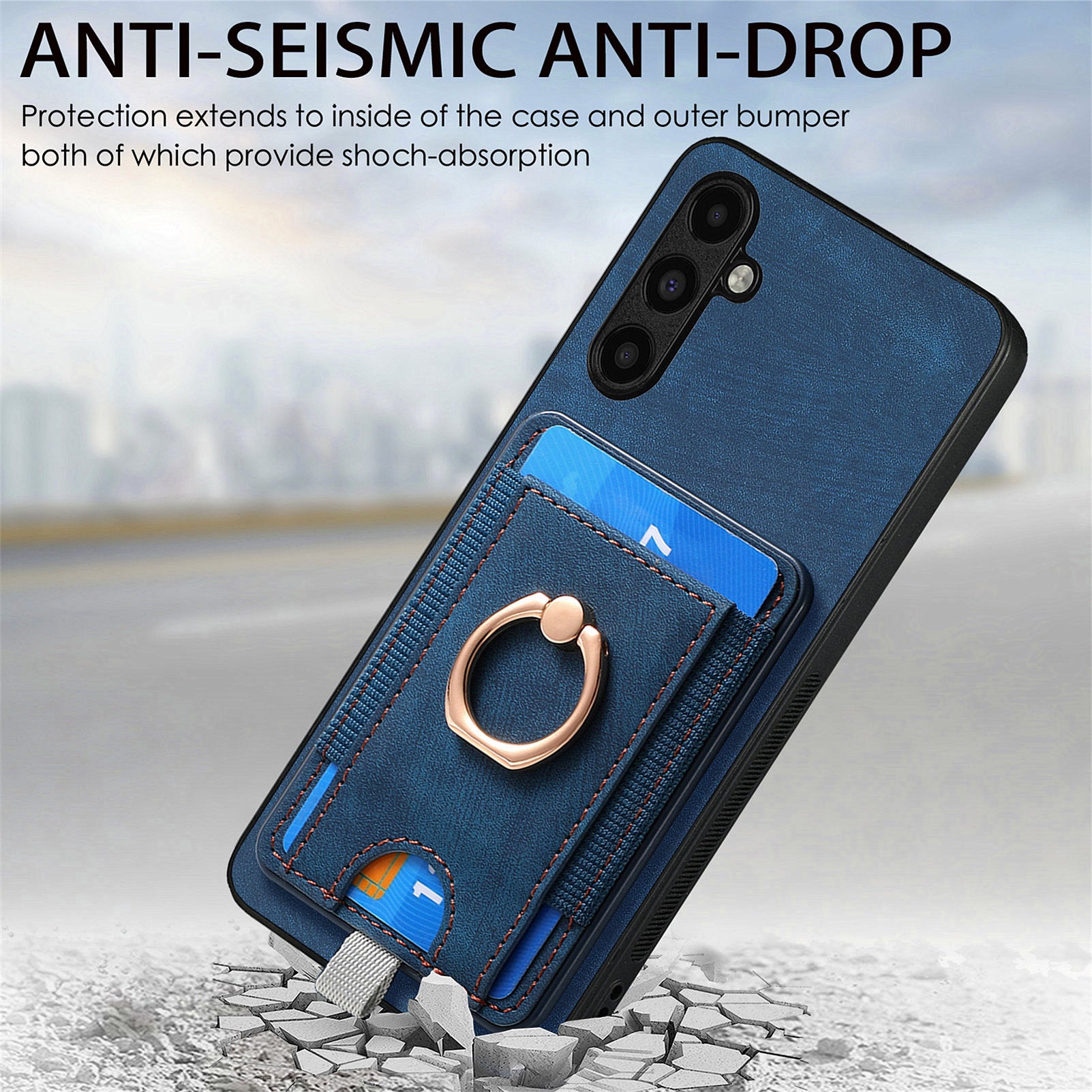 D7 For Samsung Galaxy A55 5G Case Detachable Card Slot Magnetic Phone Case with Kickstand