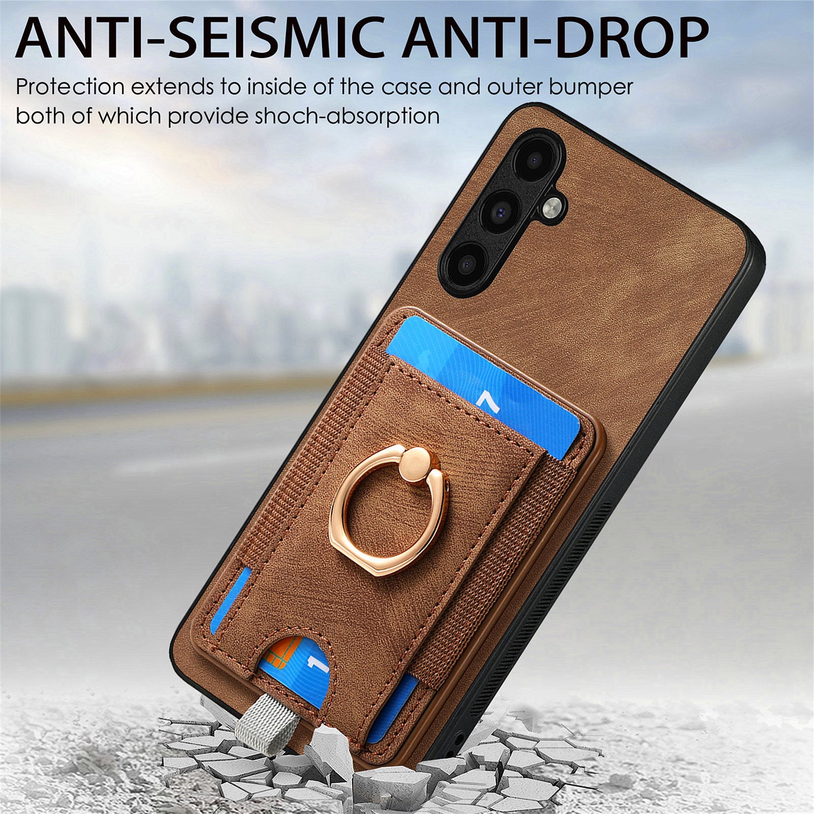 D7 For Samsung Galaxy A54 5G Case Kickstand Leather+TPU Phone Cover 2-in-1 Detachable